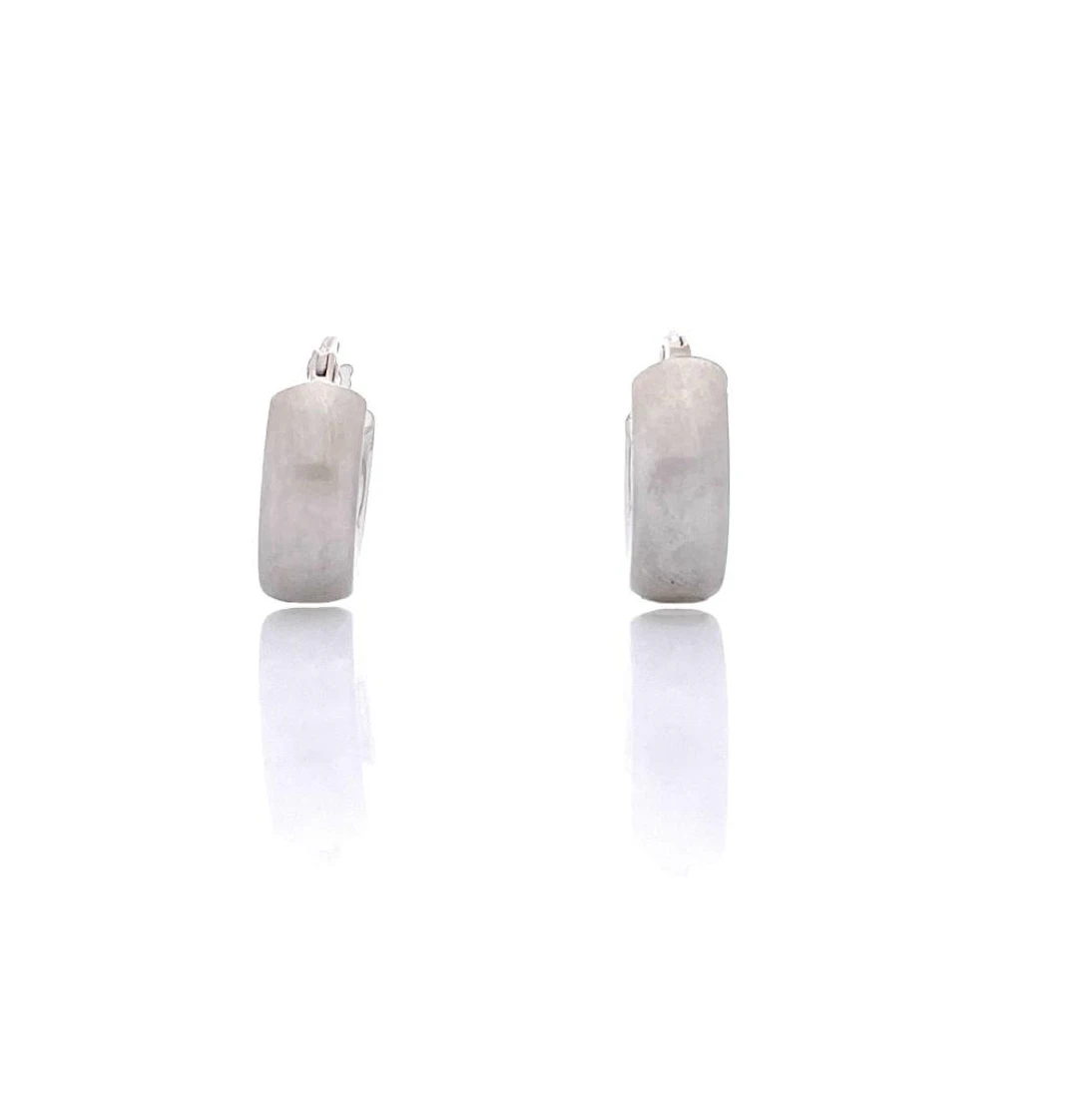 18K WHITE GOLD HOOP EARRINGS