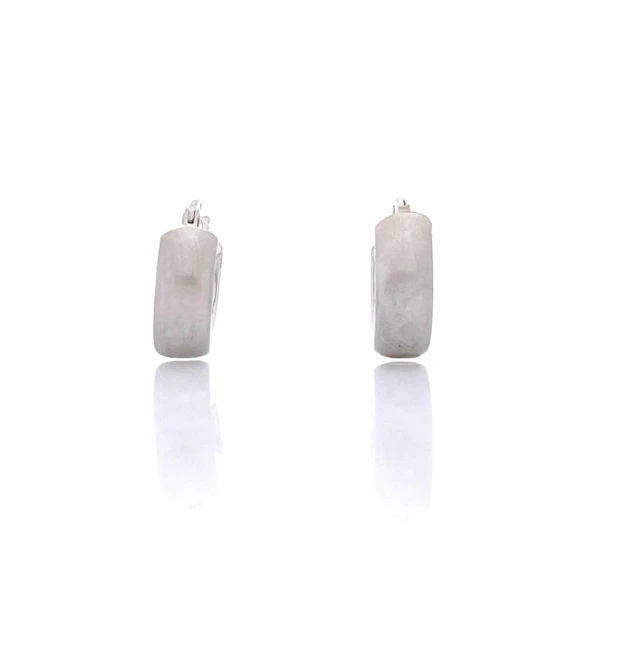 18K WHITE GOLD HOOP EARRINGS