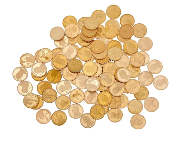LOT OF 100 ASSORTED PRESIDENTIAL & SACAGAWEA GOLDEN DOLLARS