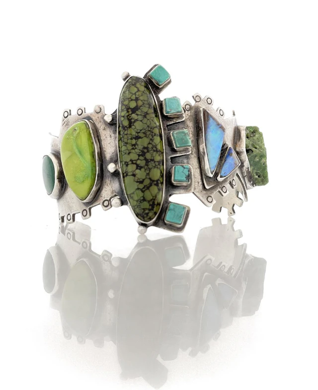VICTORIA MAASE STOLL STERLING SILVER MULTI STONE CUFF