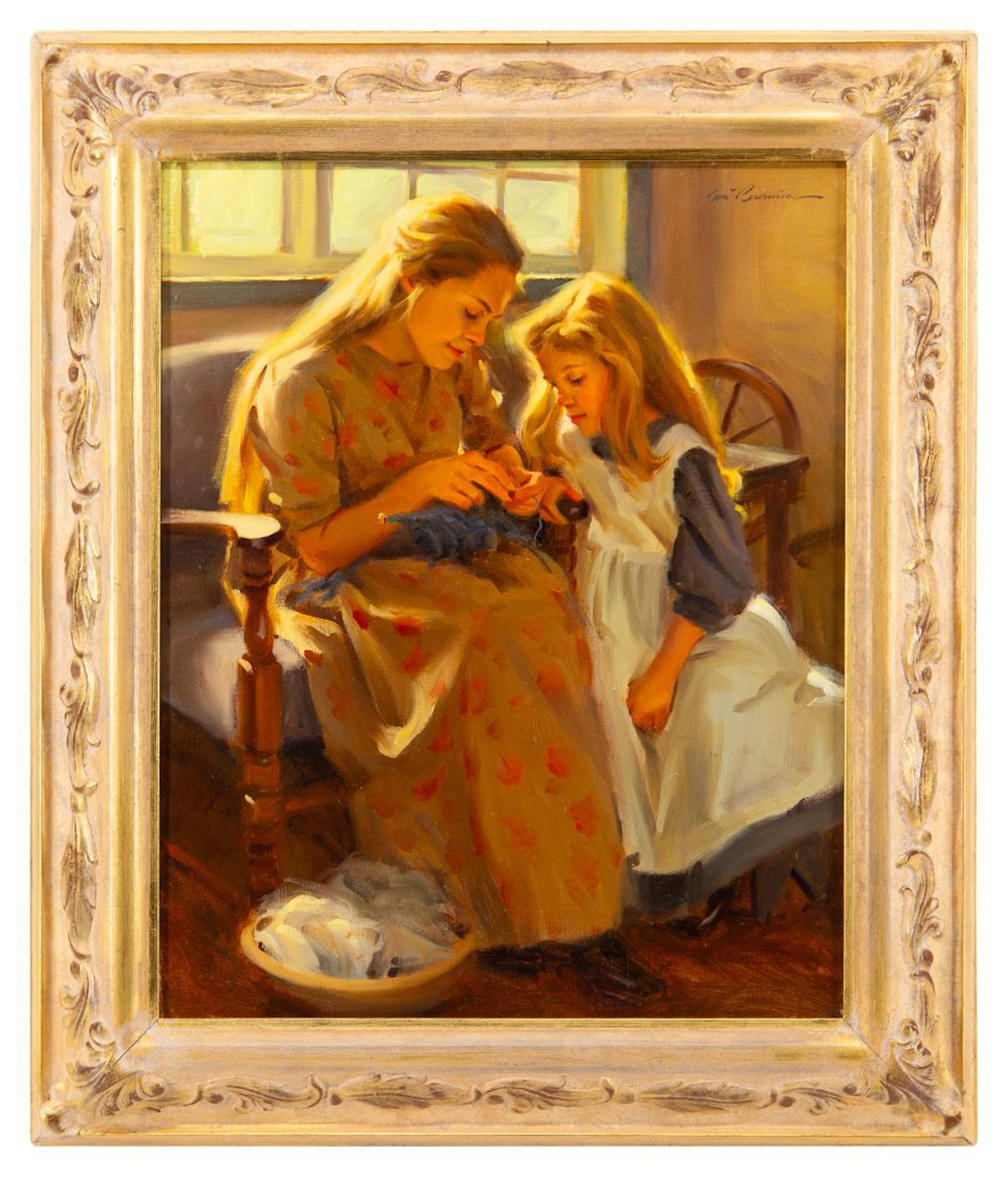 TOM BROWNING "KNIT ONE, PULL TWO" OIL ON CANVAS