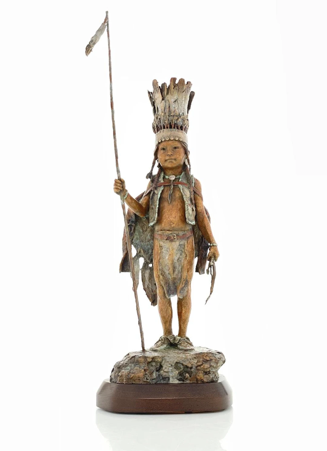 JOHN COLEMAN "MINI POKA, THE FAVORITE SON" BRONZE SCULPTURE