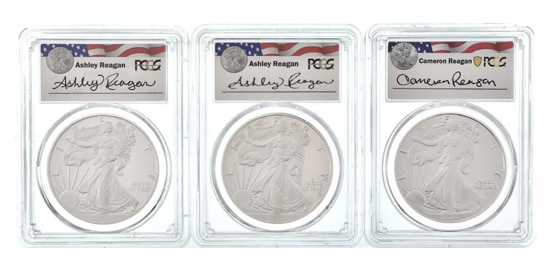 LOT OF 3 PR69DCAM REAGAN LEGACY SERIES AMERICAN SILVER EAGLES PCGS PR70DCAM