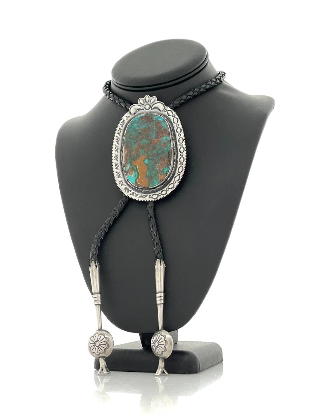 PAUL J BEGAY NAVAJO STERLING SILVER TURQUOISE BOLO TIE