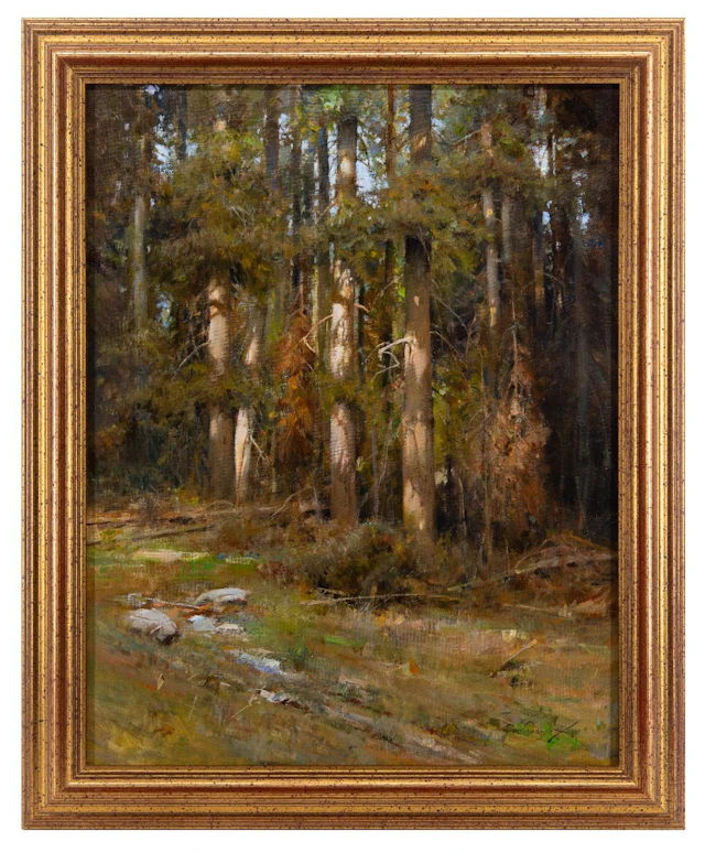 CYRUS AFSARY "FOREST LIGHT" OIL ON CANVAS