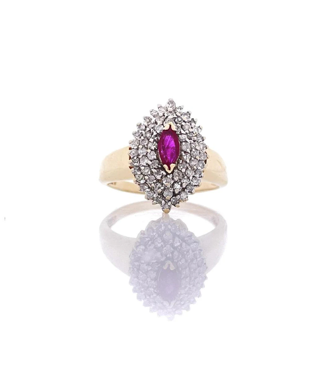 10K YELLOW GOLD .64CTTW RUBY & DIAMOND RING