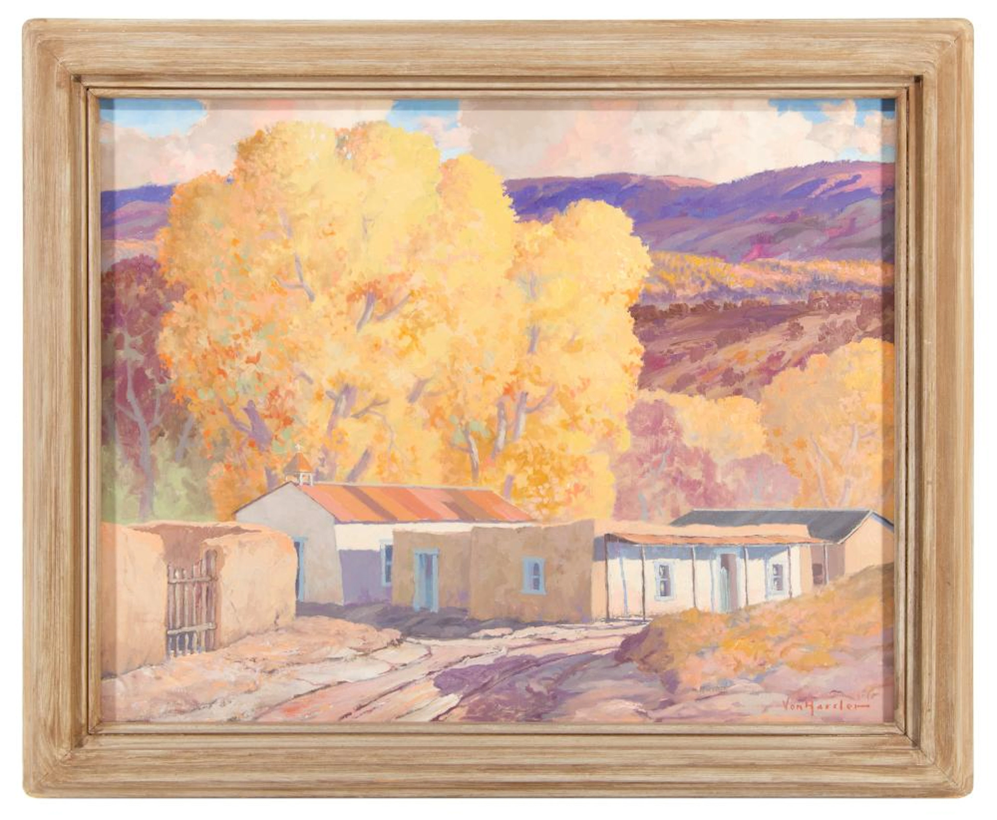 CARL VON HASSLER "AUTUMN SUNSET" OIL ON CANVAS