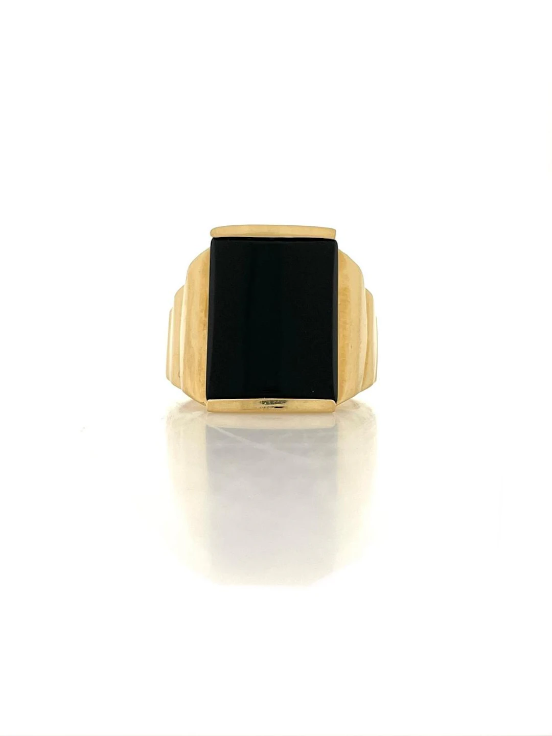 14K YELLOW GOLD BLACK ONYX RING