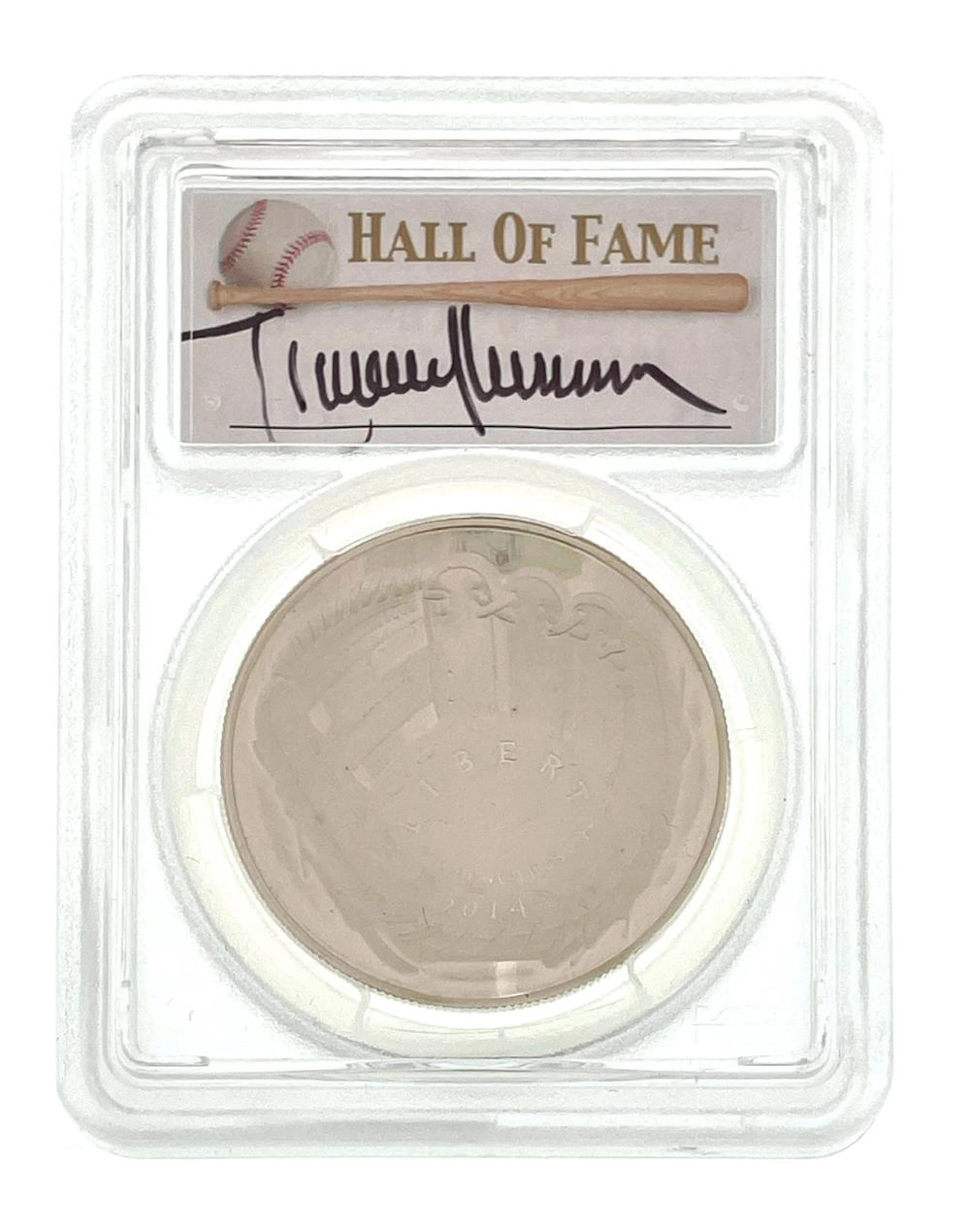 2014-P BASEBALL HALL OF FAME 'RANDY JOHNSON' AUTOGRAPHED SILVER DOLLAR