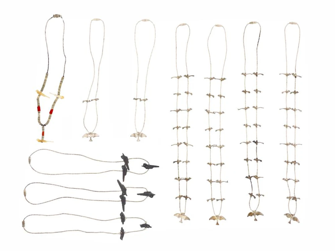 LOT OF 10 ASSORTED SOUTHWESTERN STERLING SILVER FETISH NECKLACES