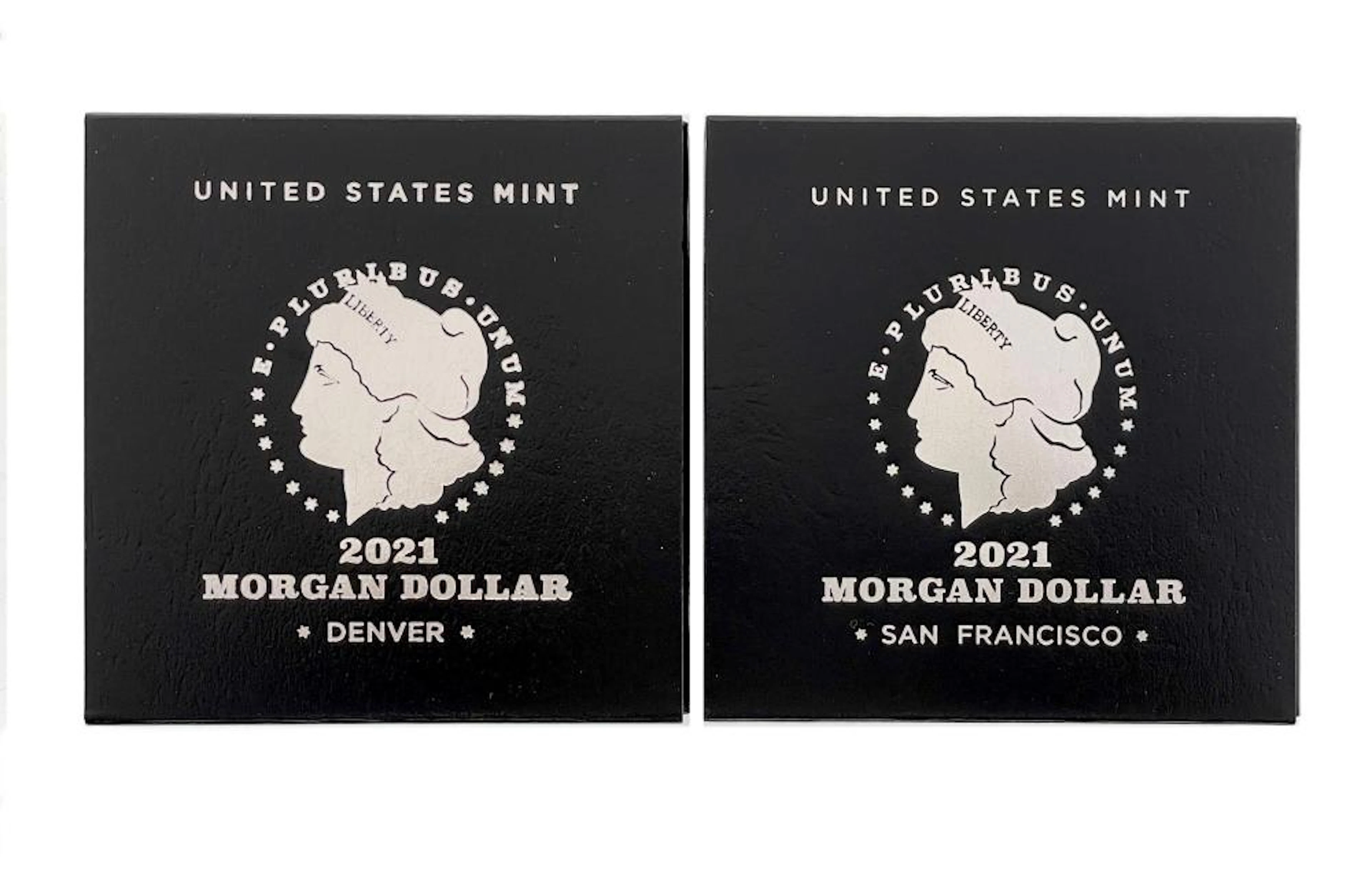 LOT OF 2 2021-D & 2021-S MORGAN MODERN ANNIVERSARY .999 SILVER DOLLARS UNC