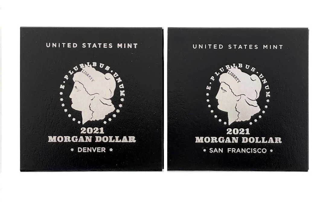 LOT OF 2 2021-D & 2021-S MORGAN MODERN ANNIVERSARY .999 SILVER DOLLARS UNC