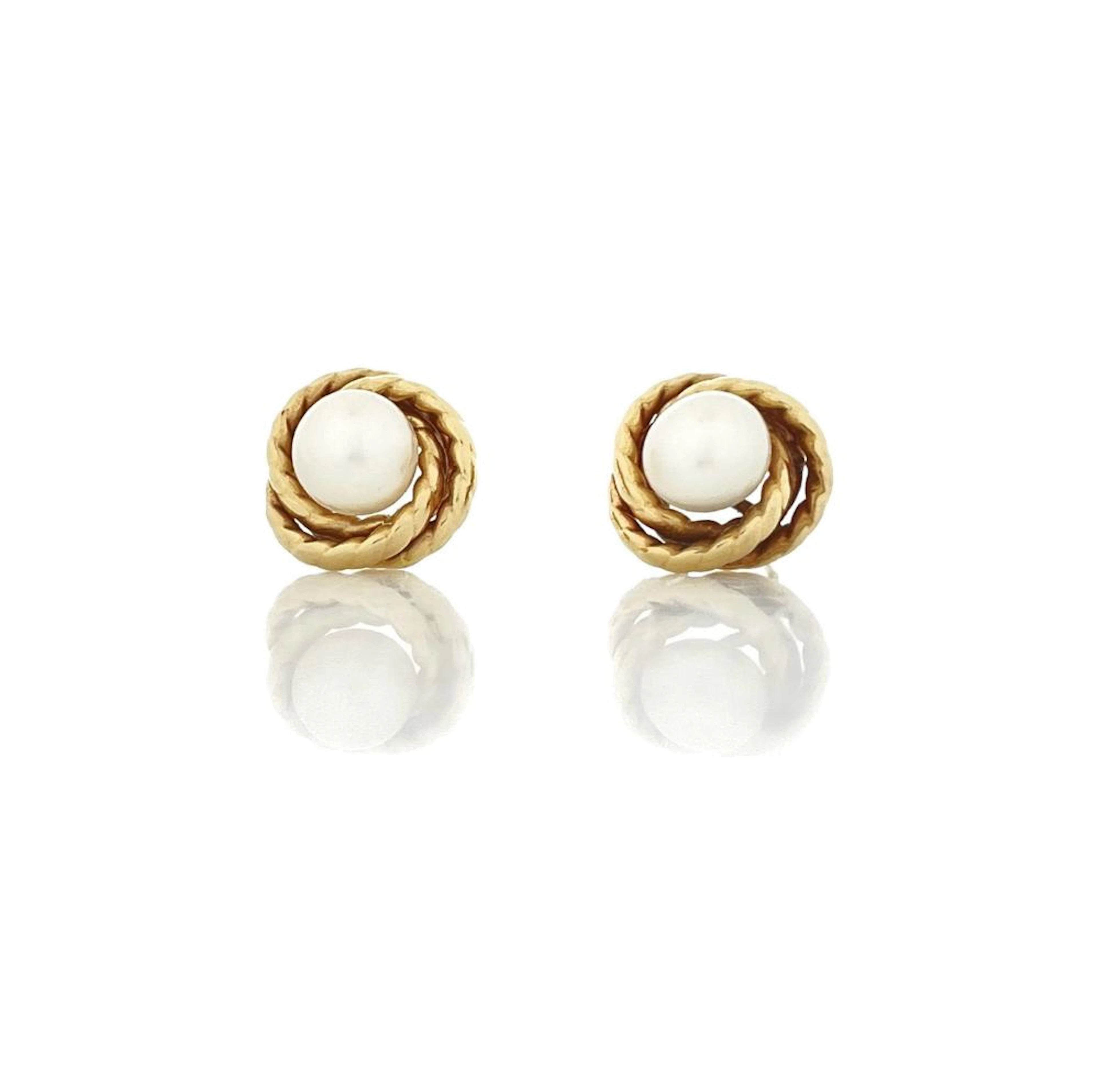 14K YELLOW GOLD PEARL EARRINGS