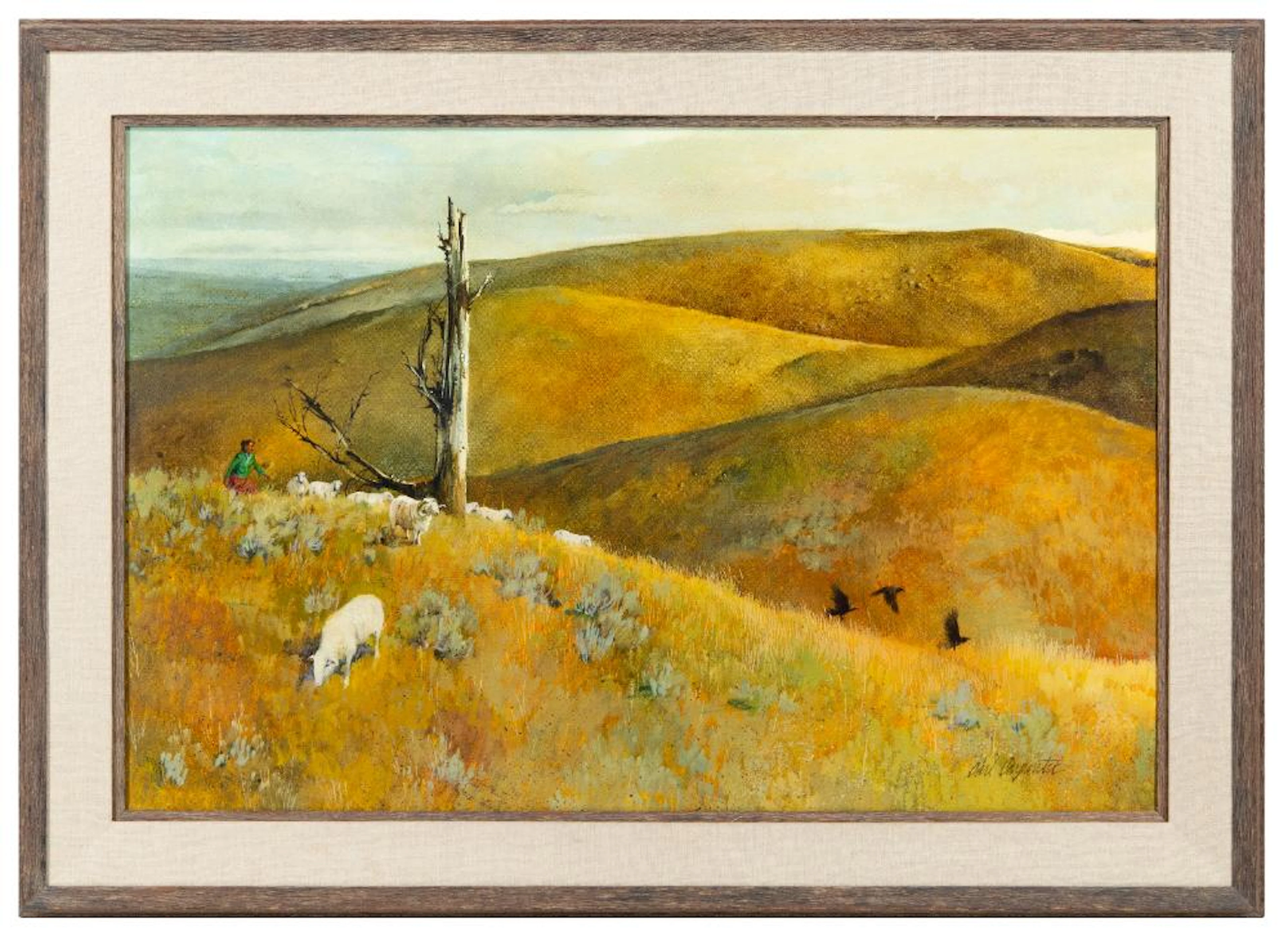 EARL CARPENTER "AS THE CROW FLIES" OIL ON CANVAS