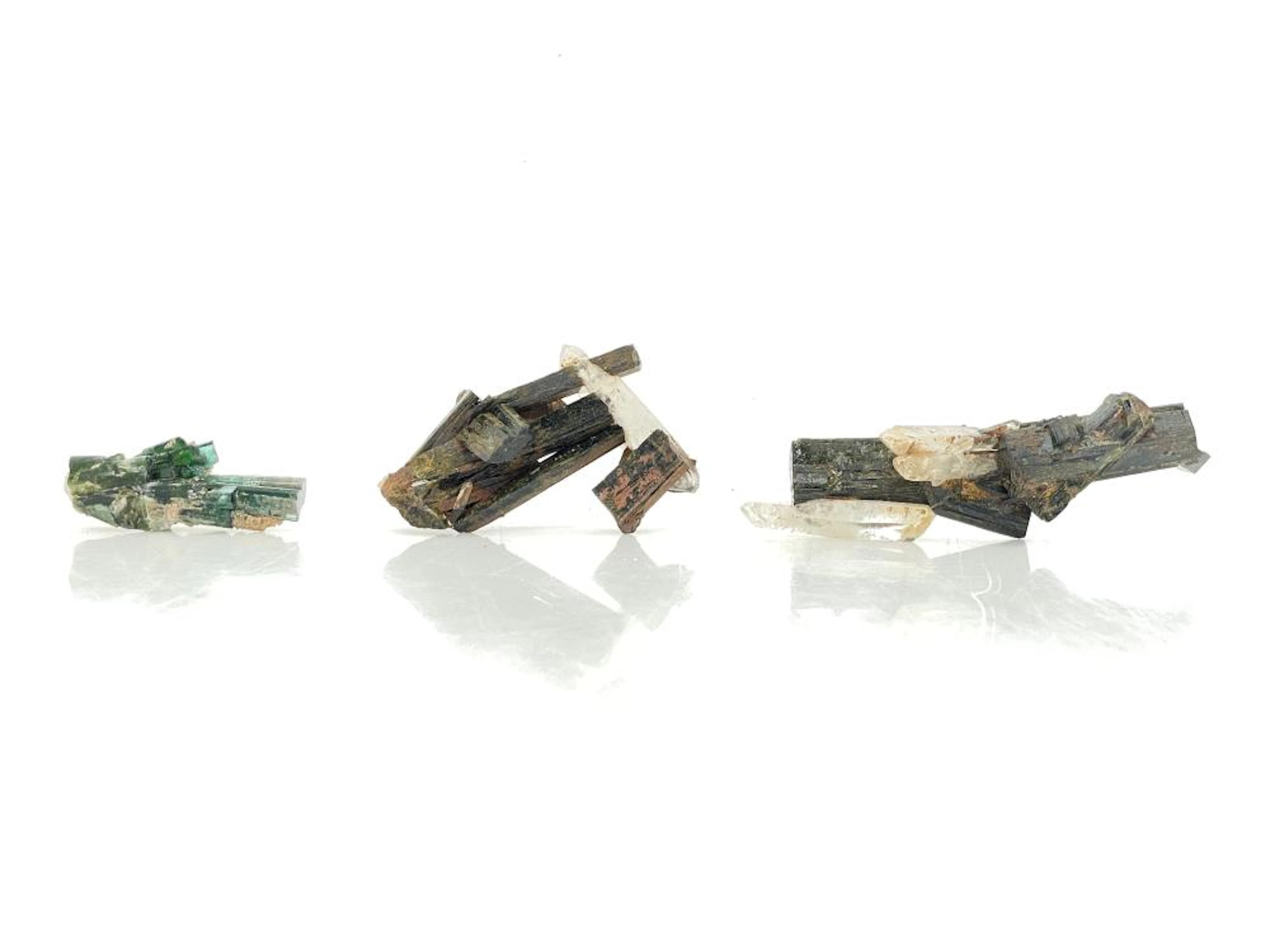 LOT OF 3 TOURMALINE & QUARTZ SPECIMENS