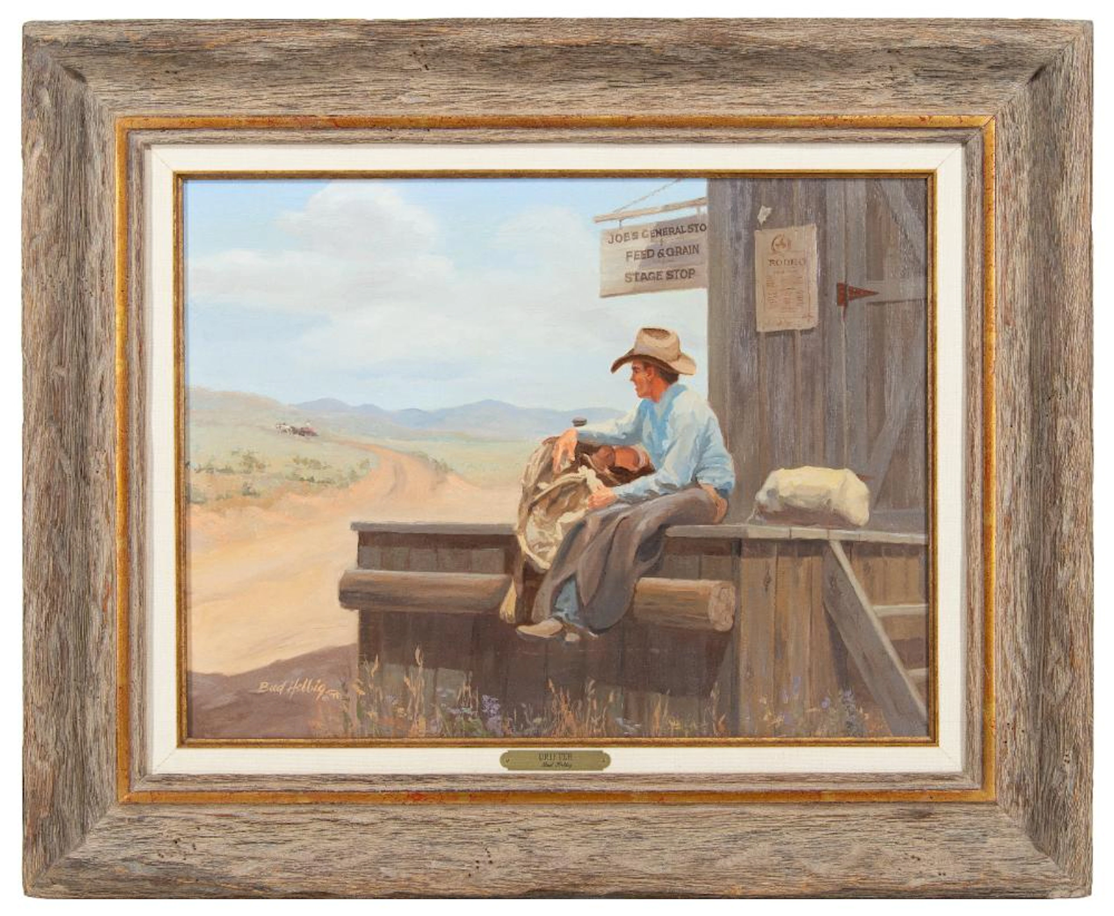 BUD HELBIG "DRIFTER" OIL ON BOARD