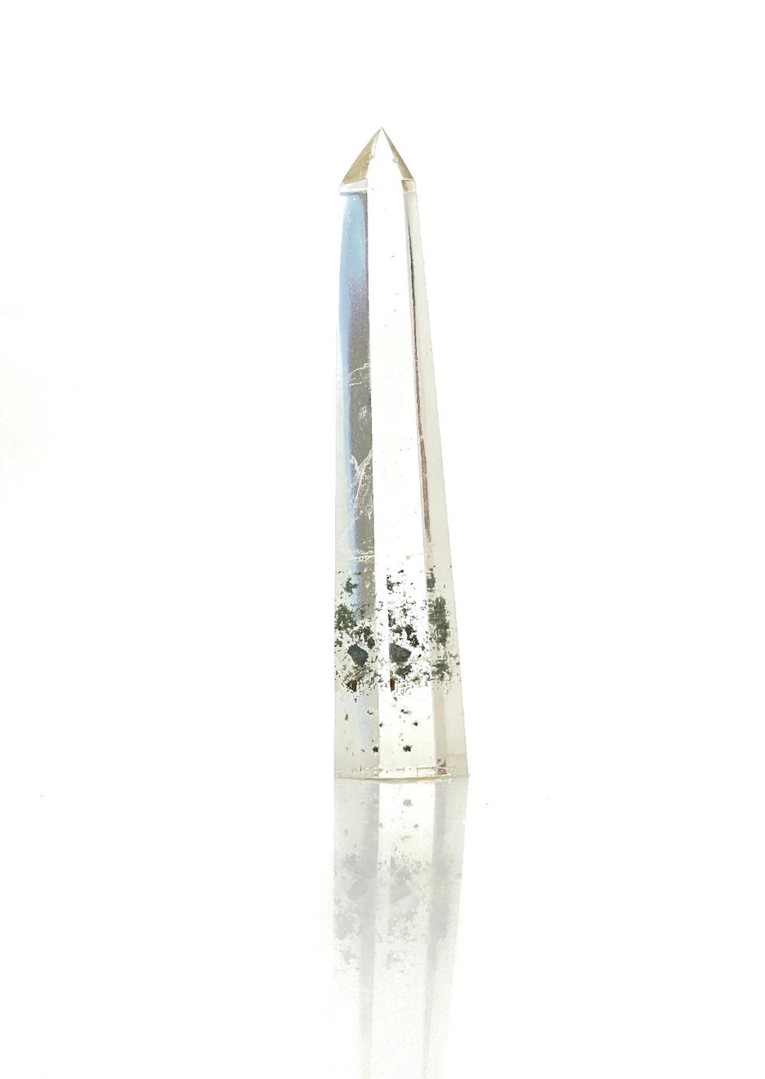 554.3CT CRYSTAL QUARTZ OBELISK TOWER GEMSTONE