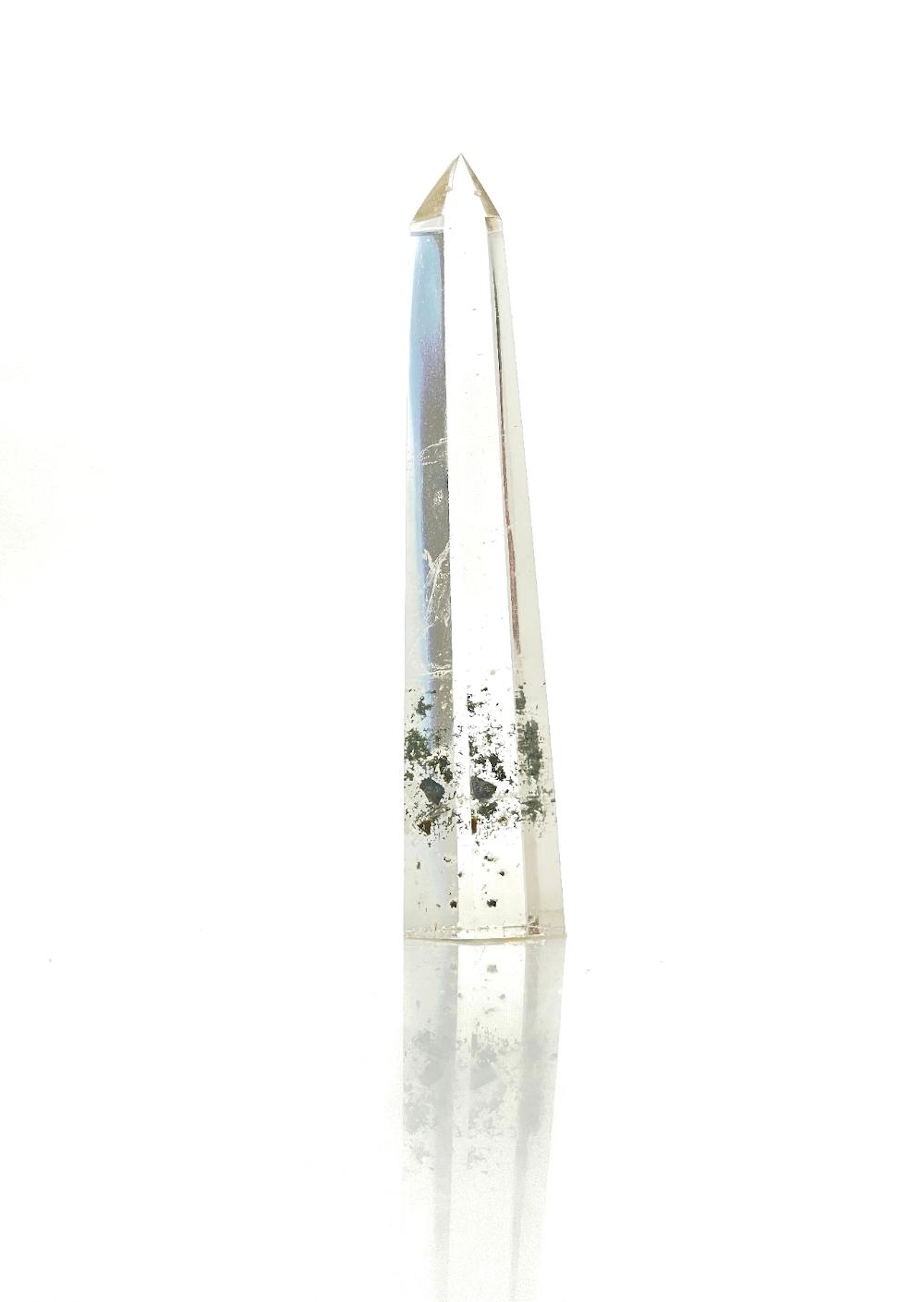 554.3CT CRYSTAL QUARTZ OBELISK TOWER GEMSTONE
