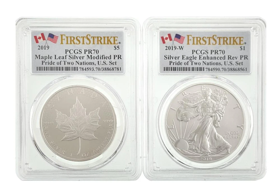 2019 PRIDE OF TWO NATIONS 2-COIN SET FIRST STRIKE PCGS PR70