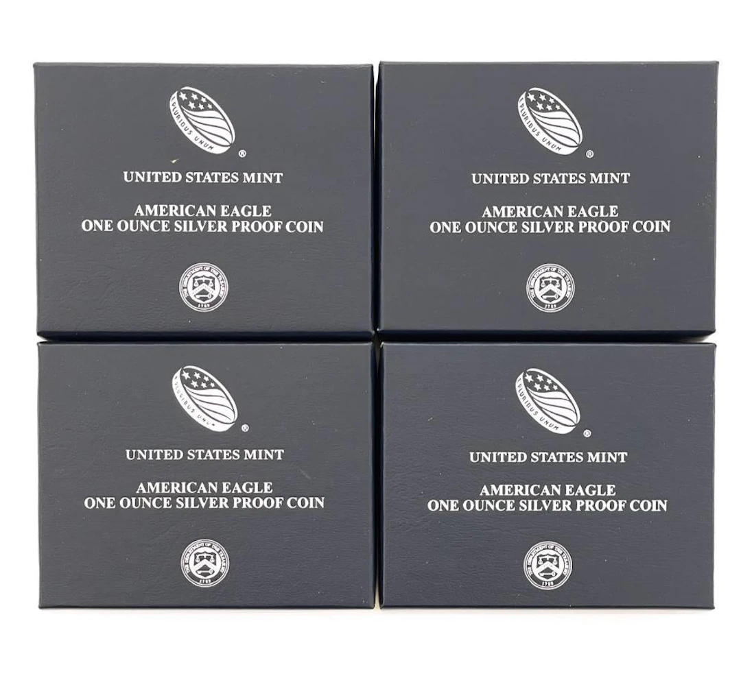 LOT OF 4 2018-2021 AMERICAN SILVER EAGLE 1OZ SILVER PROOF COINS