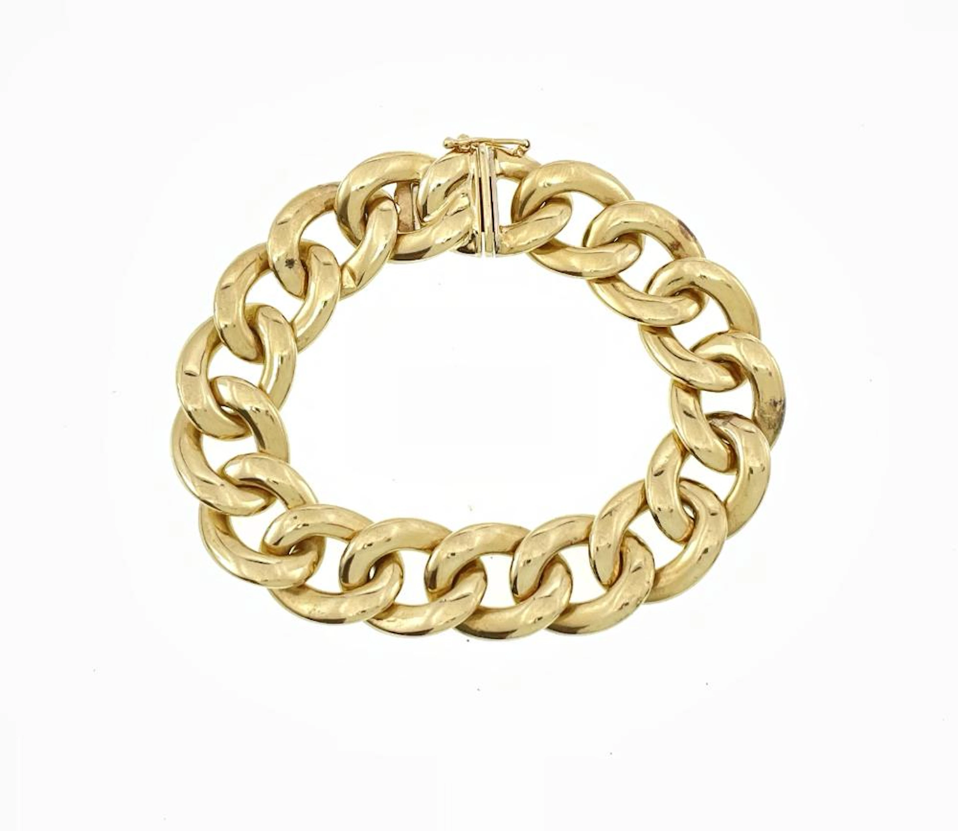 14K YELLOW GOLD CUBAN LINK BRACELET