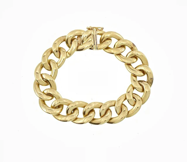 14K YELLOW GOLD CUBAN LINK BRACELET