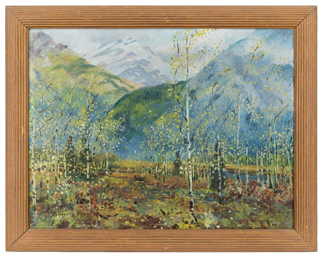 BELMORE BROWNE "QUAKING ASPENS" OIL ON CANVAS