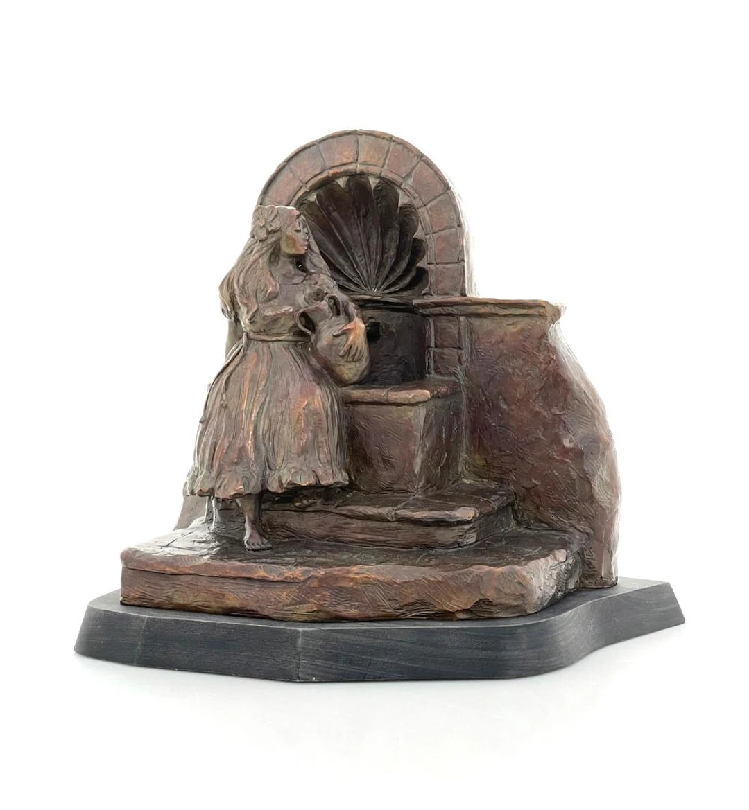 MARTHA PETTIGREW GIRL AT FOUNTAIN, 2004 BRONZE SCULPTURE