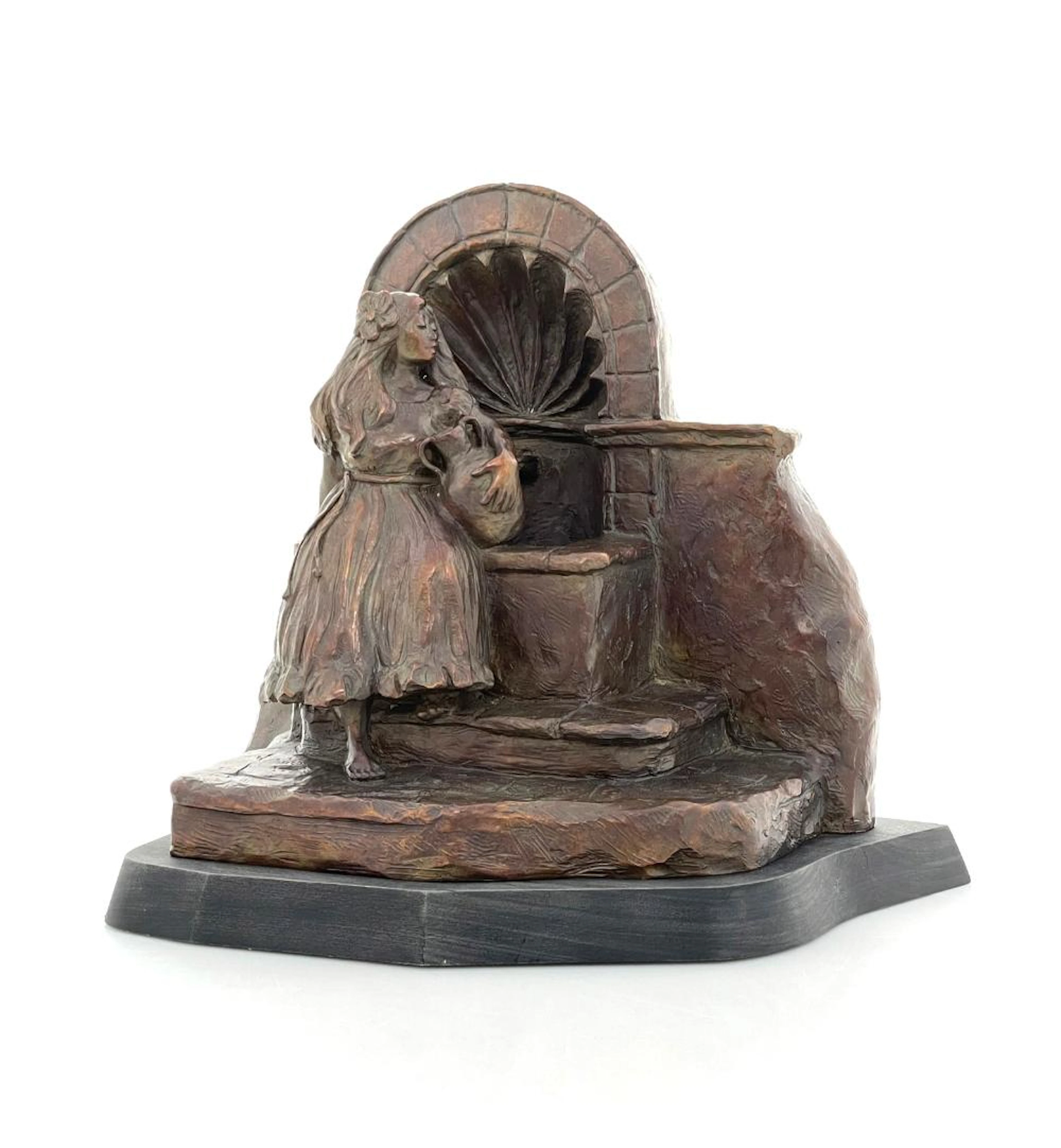 MARTHA PETTIGREW GIRL AT FOUNTAIN, 2004 BRONZE SCULPTURE