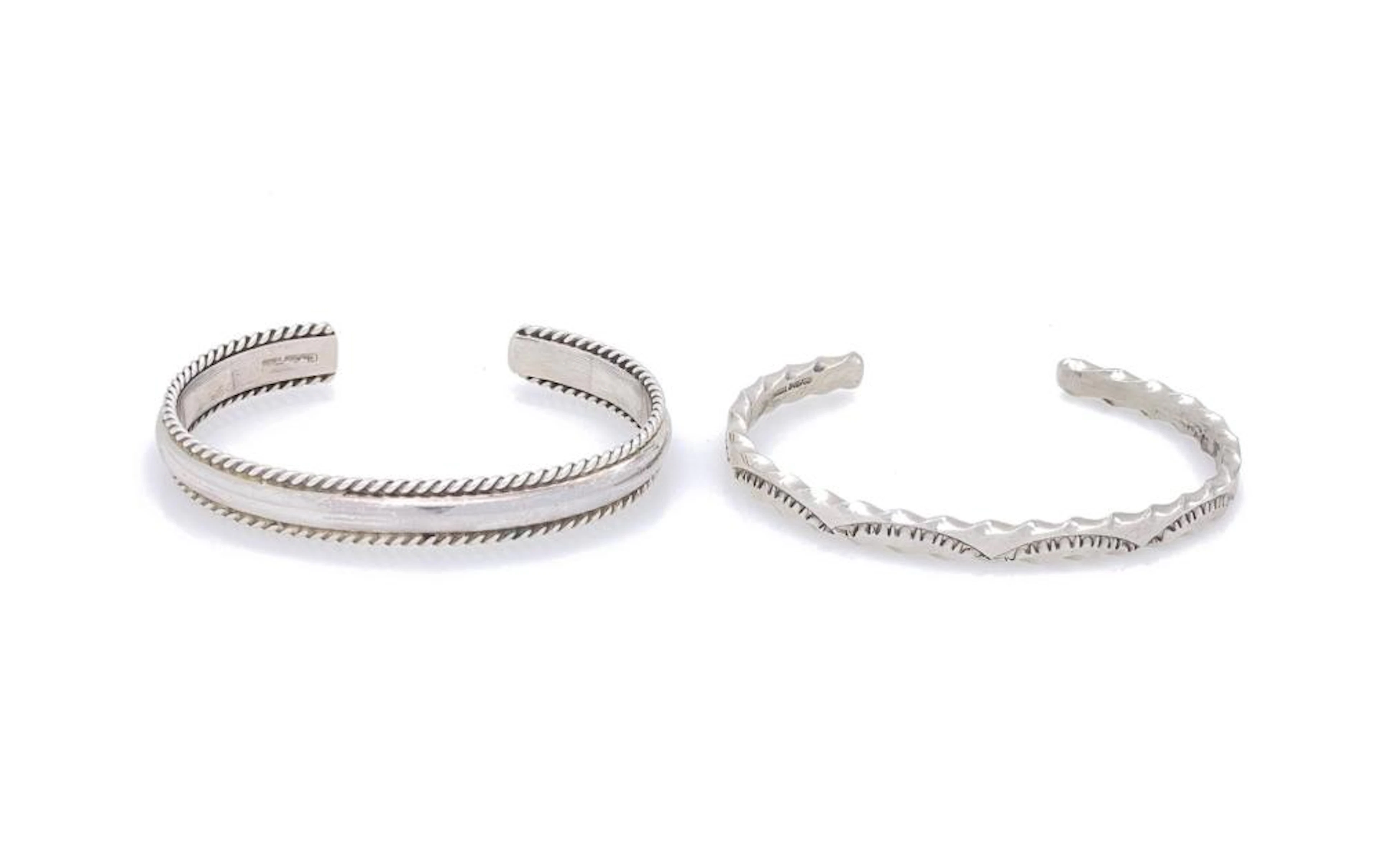 LOT OF 2 TAHE NAVAJO STERLING SILVER CUFFS