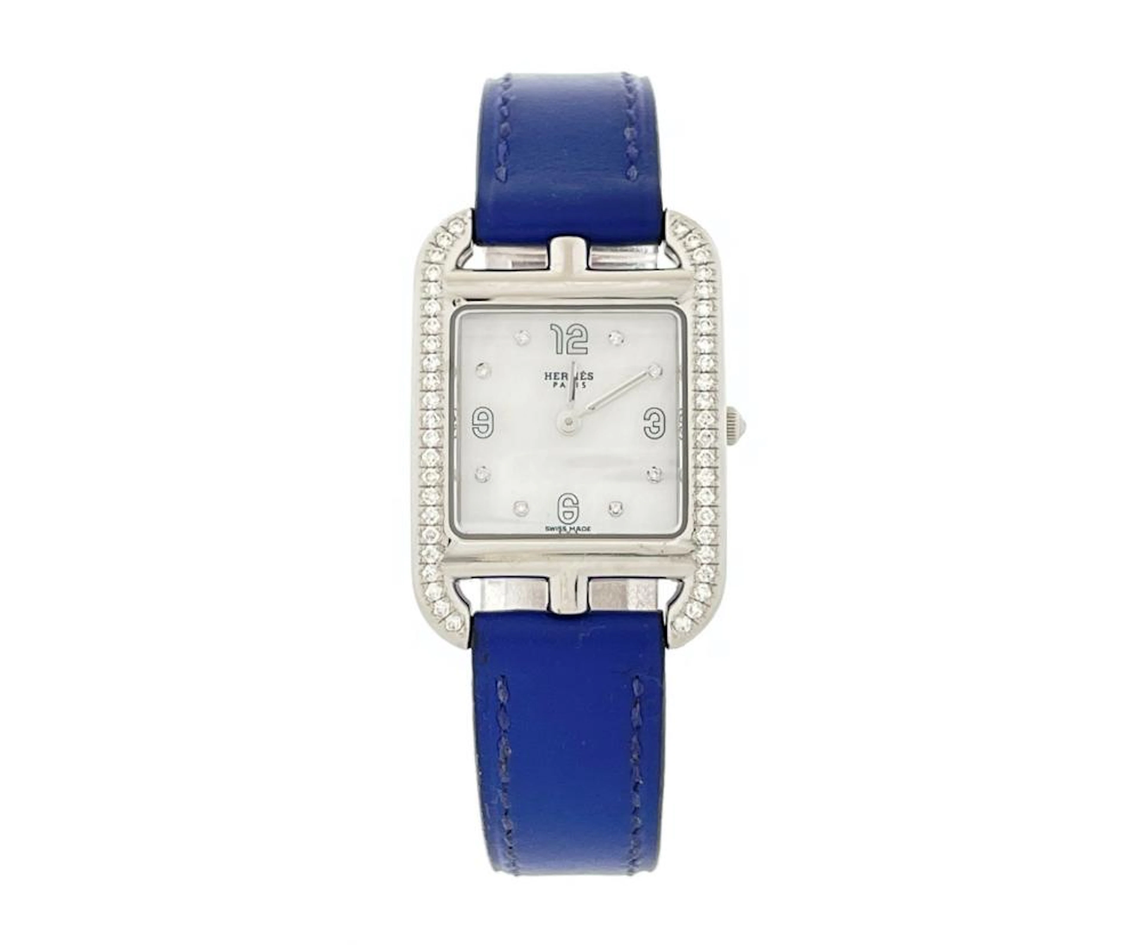 HERMES CAPE COD DIAMOND MOTHER OF PEARL WATCH