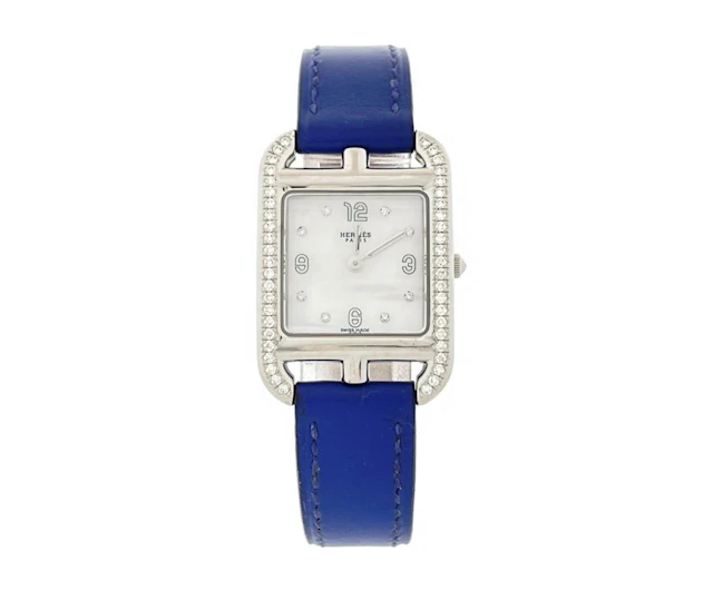 HERMES CAPE COD DIAMOND MOTHER OF PEARL WATCH