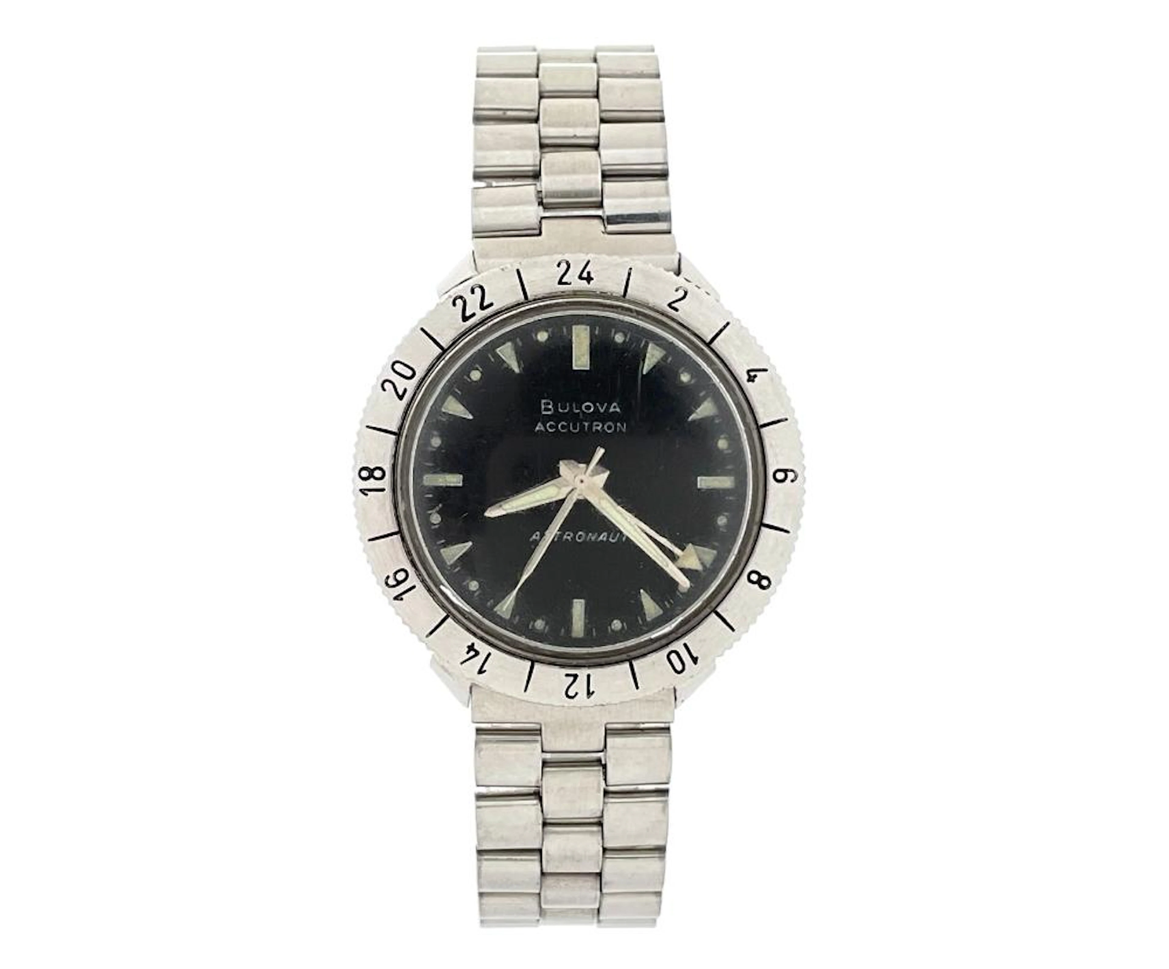 BULOVA ACCUTRON ASTRONAUT 214 GMT STAINLESS STEEL WATCH
