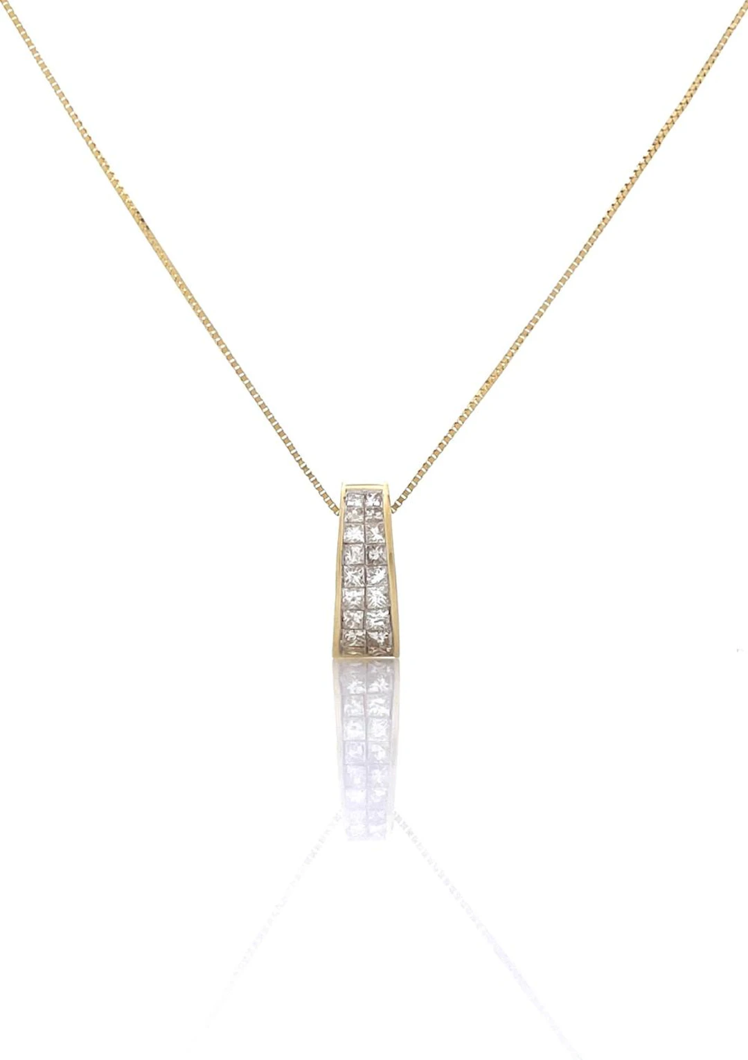14K YELLOW GOLD .84CTTW DIAMOND PENDANT NECKLACE