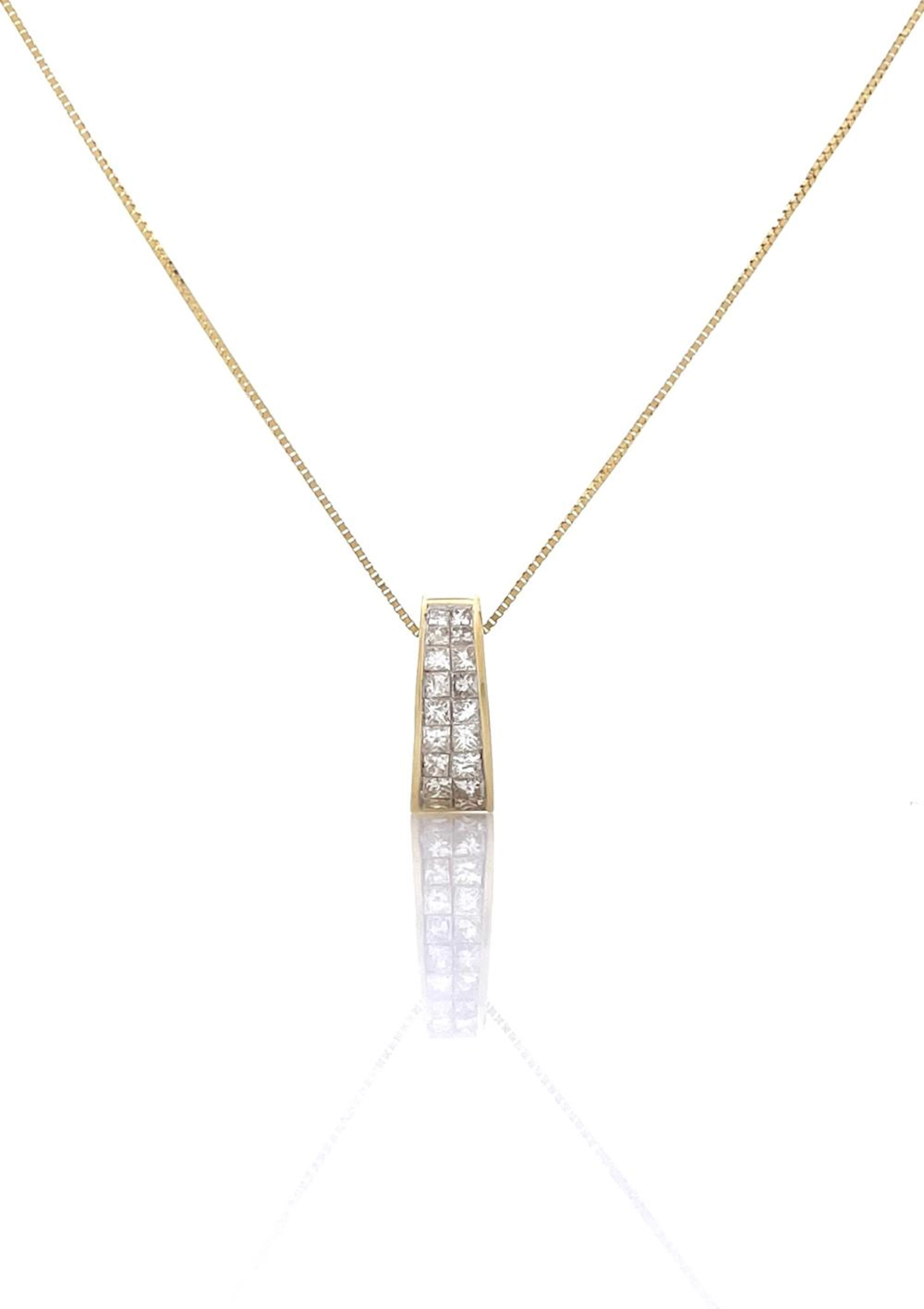 14K YELLOW GOLD .84CTTW DIAMOND PENDANT NECKLACE
