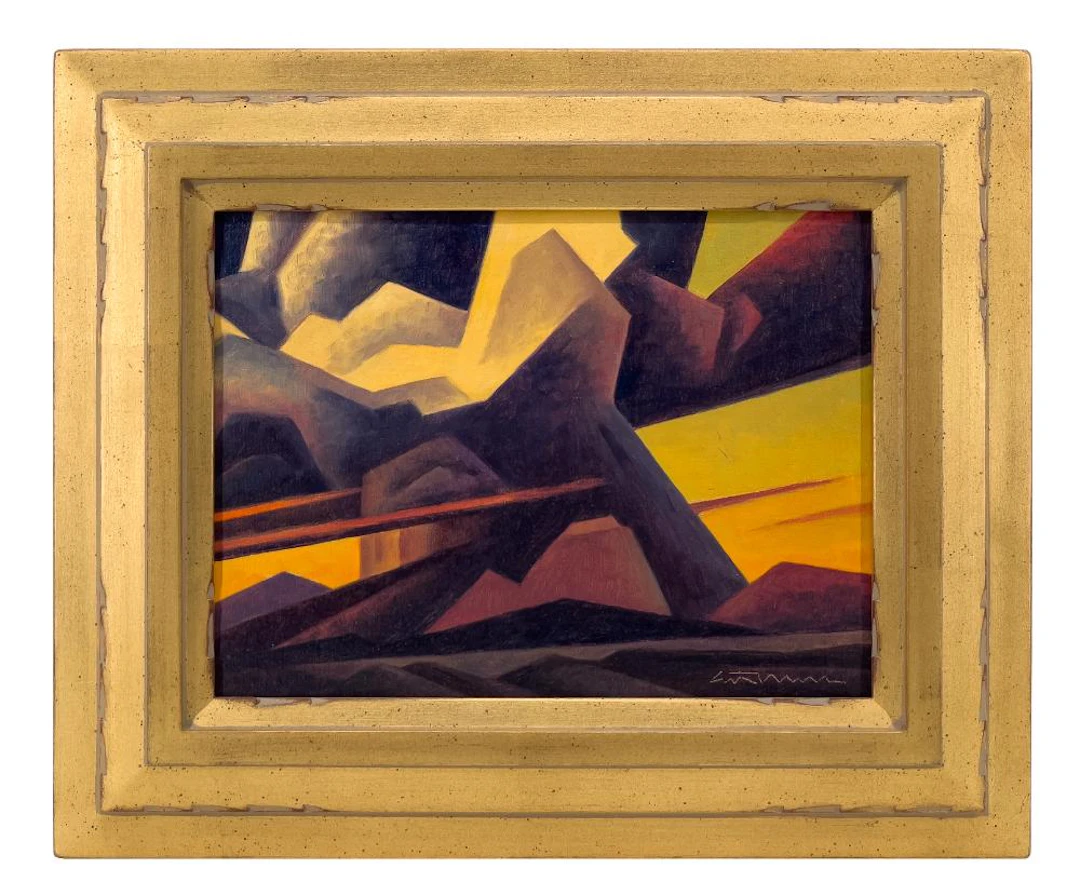 ED MELL "BULL HEAD STORM" OIL ON BOARD