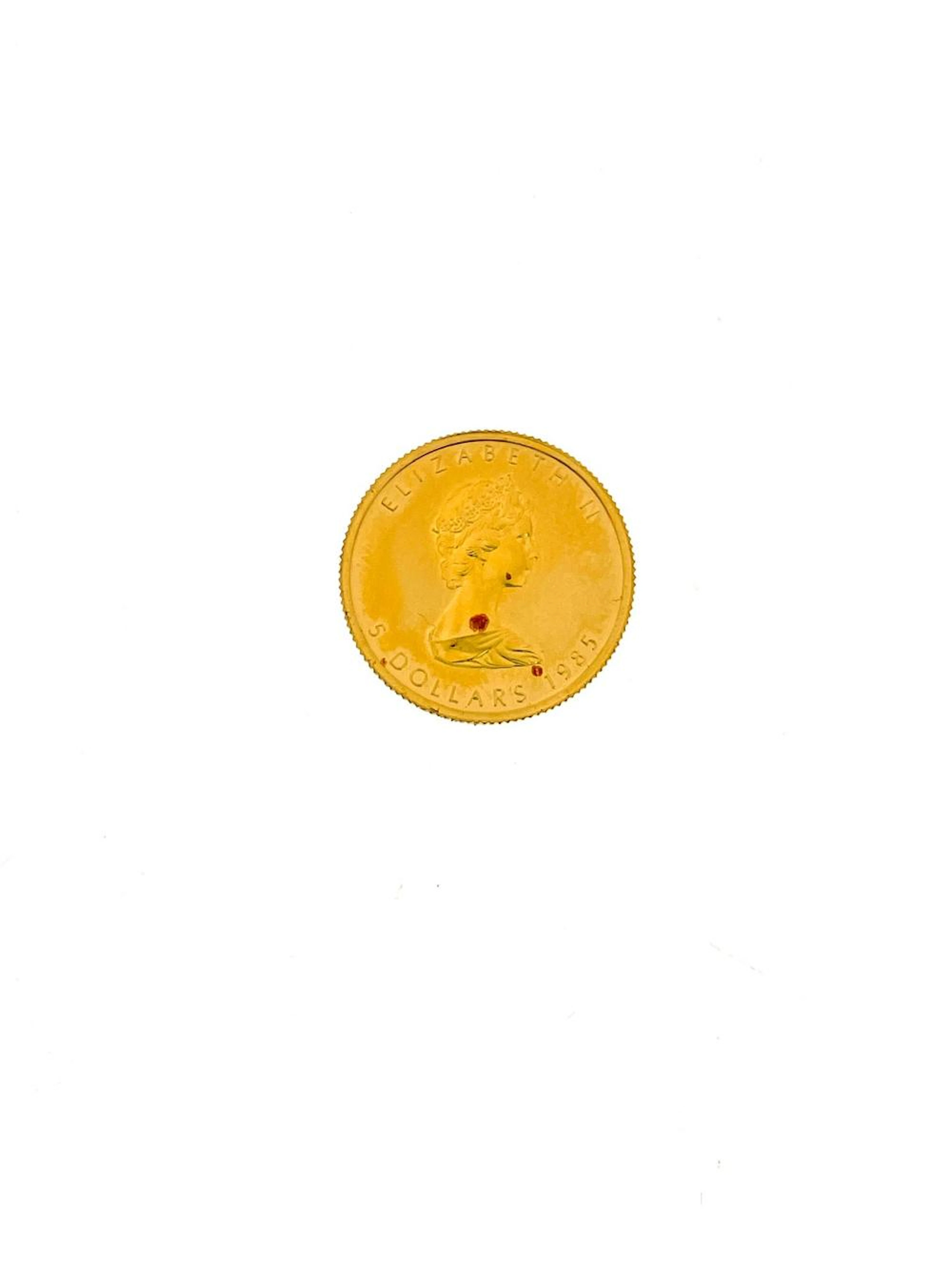 1985 CANADA 1/10 OZ GOLD $5 MAPLE LEAF BU
