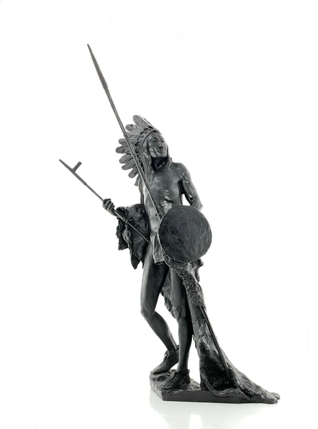LARGE! RICHARD GREEVES "WASHAKIE" BRONZE SCULPTURE