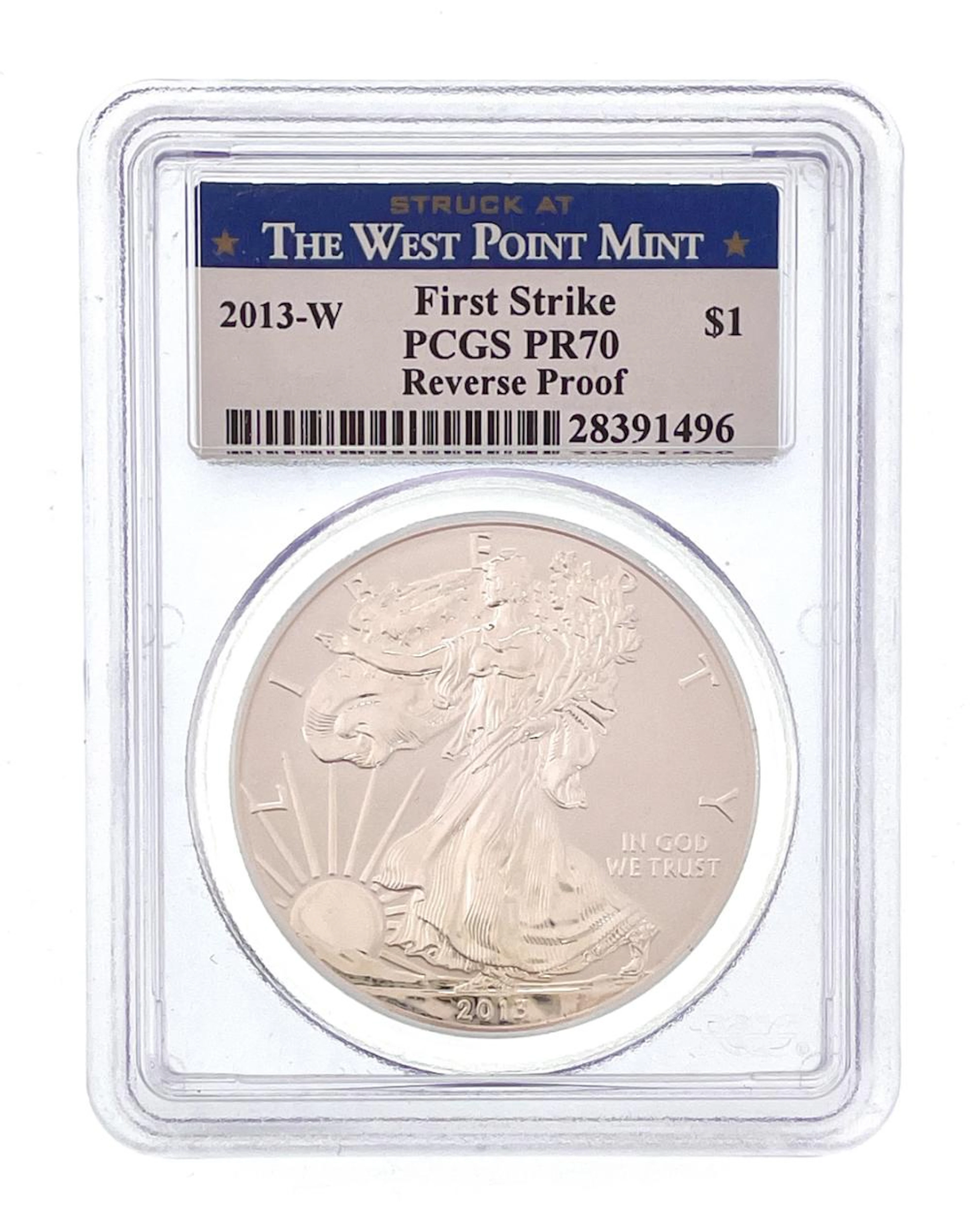 2013-W AMERICAN SILVER EAGLE FIRST STRIKE REVERSE PROOF PCGS PR70