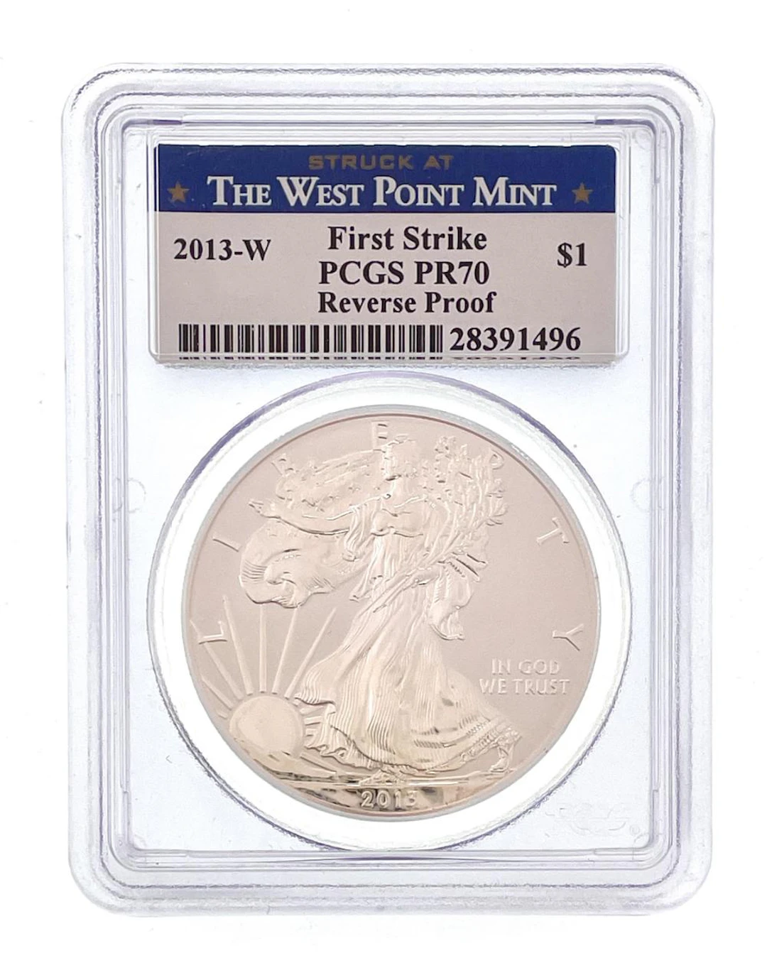 2013-W AMERICAN SILVER EAGLE FIRST STRIKE REVERSE PROOF PCGS PR70