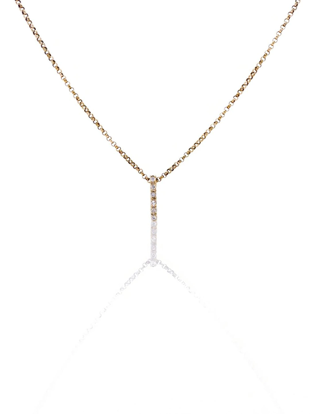14K YELLOW GOLD DIAMOND PENDANT NECKLACE