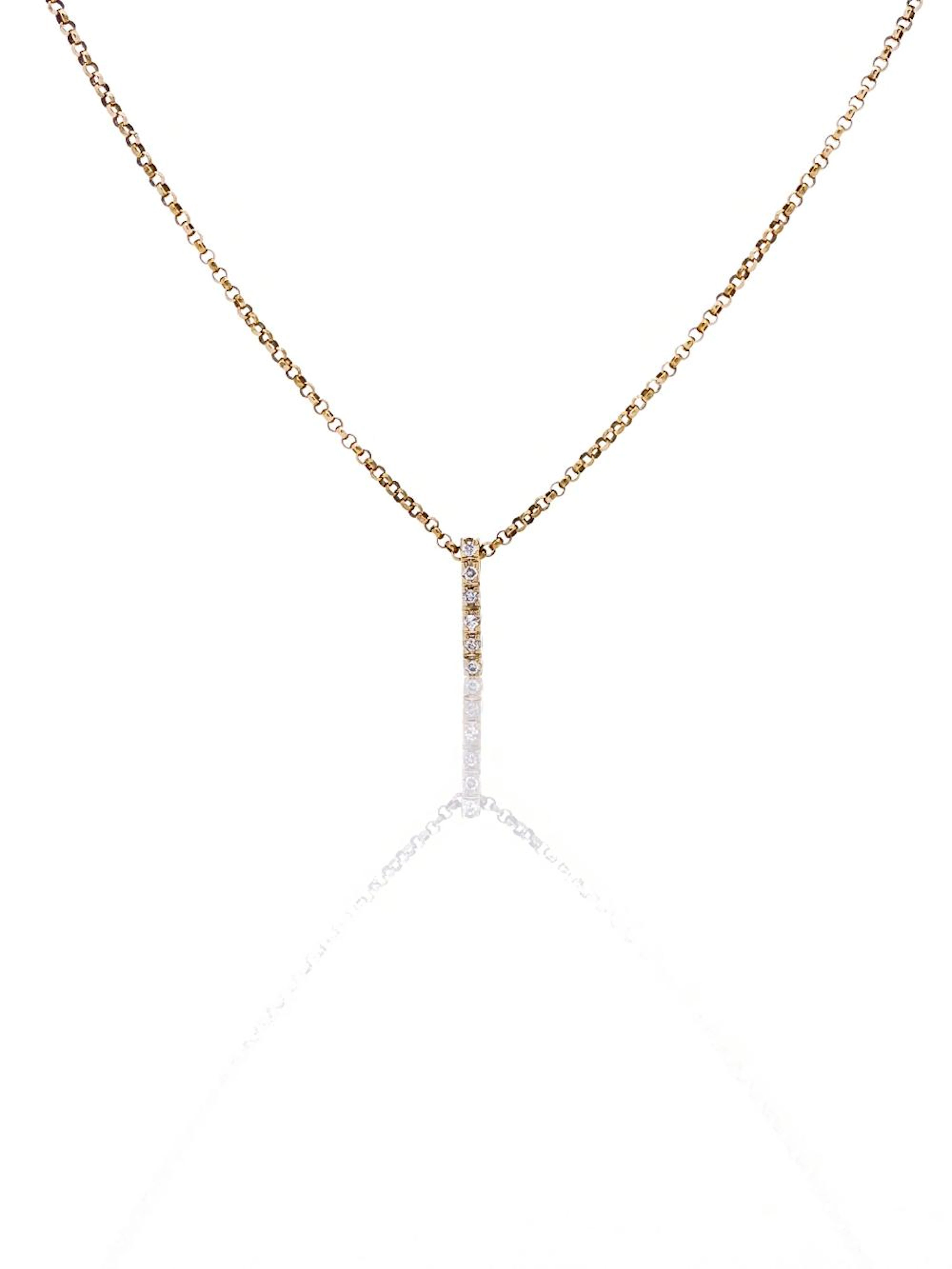 14K YELLOW GOLD DIAMOND PENDANT NECKLACE