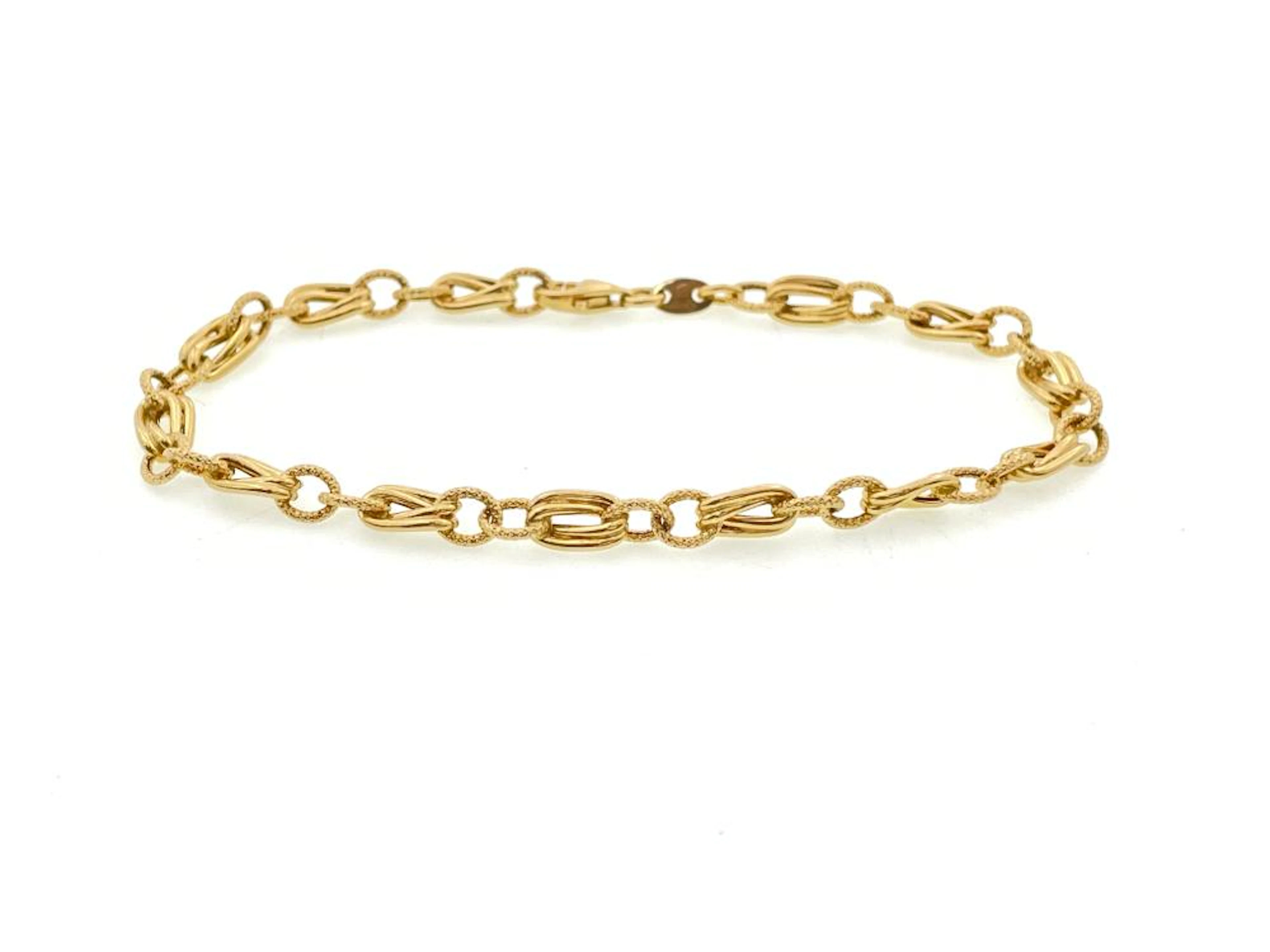 18K YELLOW GOLD DOUBLE LINK BRACELET