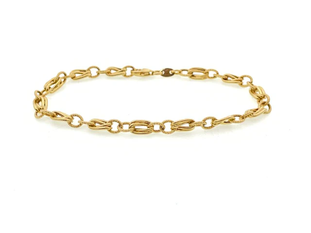 18K YELLOW GOLD DOUBLE LINK BRACELET