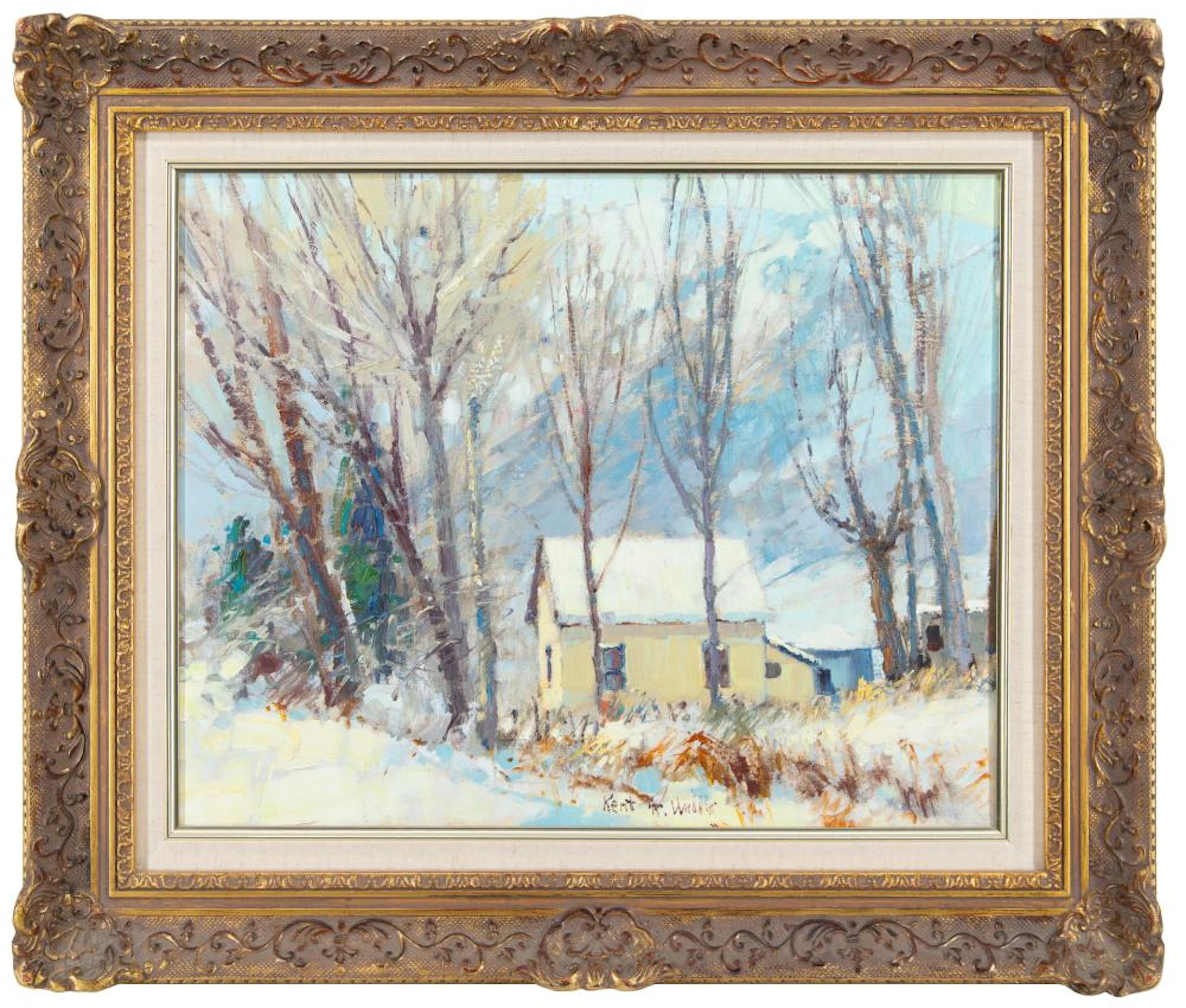 KENT WALLIS "A STUDY FOR WINTERS GRIP" OIL ON CANVAS