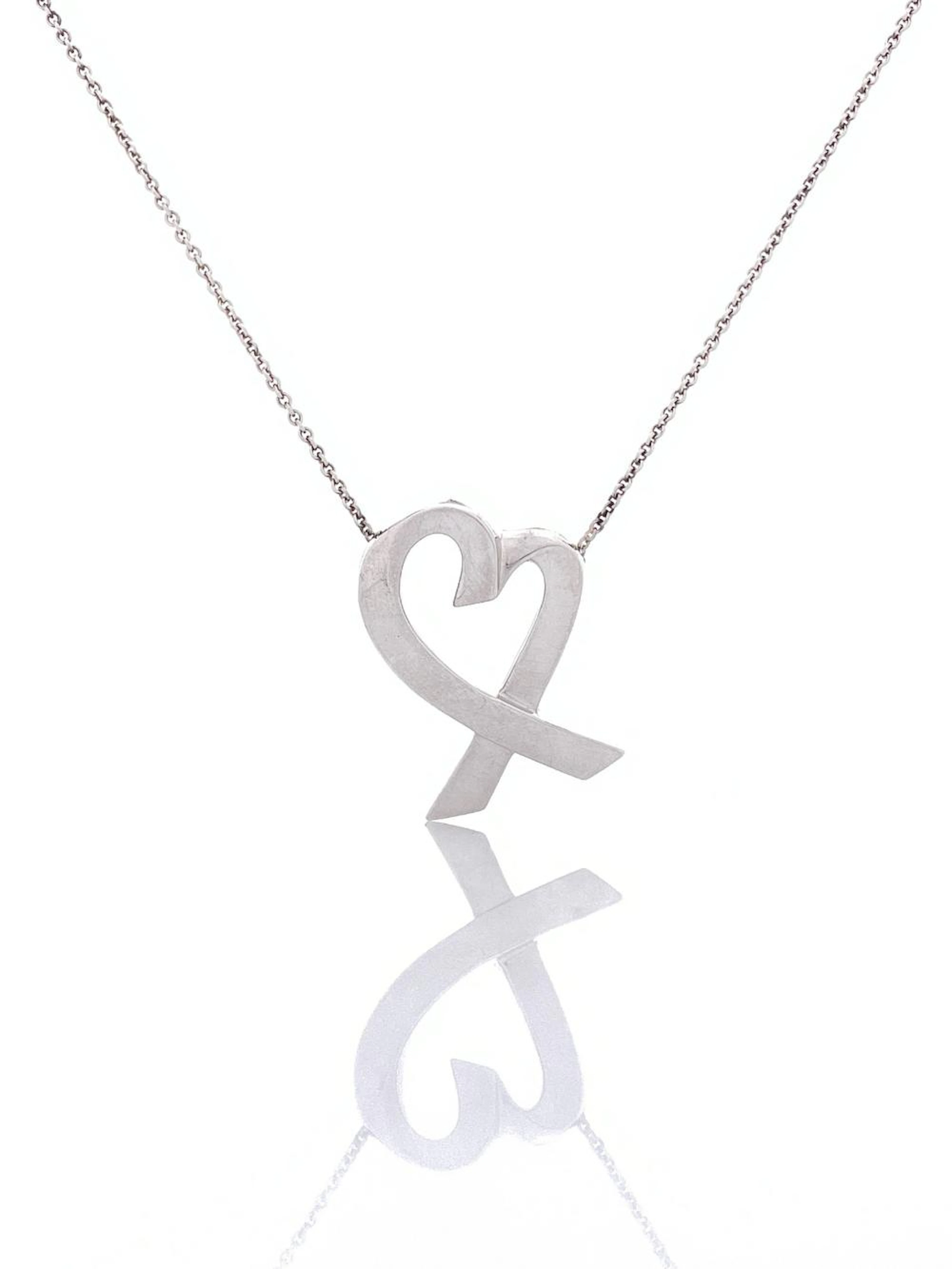 TIFFANY & CO PALOMA PICASSO STERLING SILVER HEART PEND NECKLACE