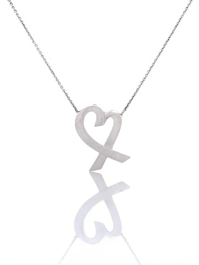 TIFFANY & CO PALOMA PICASSO STERLING SILVER HEART PEND NECKLACE
