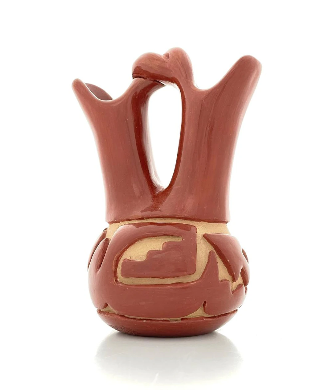 REYCITA COSEN SANTA CLARA PUEBLO REDWARE WEDDING VASE