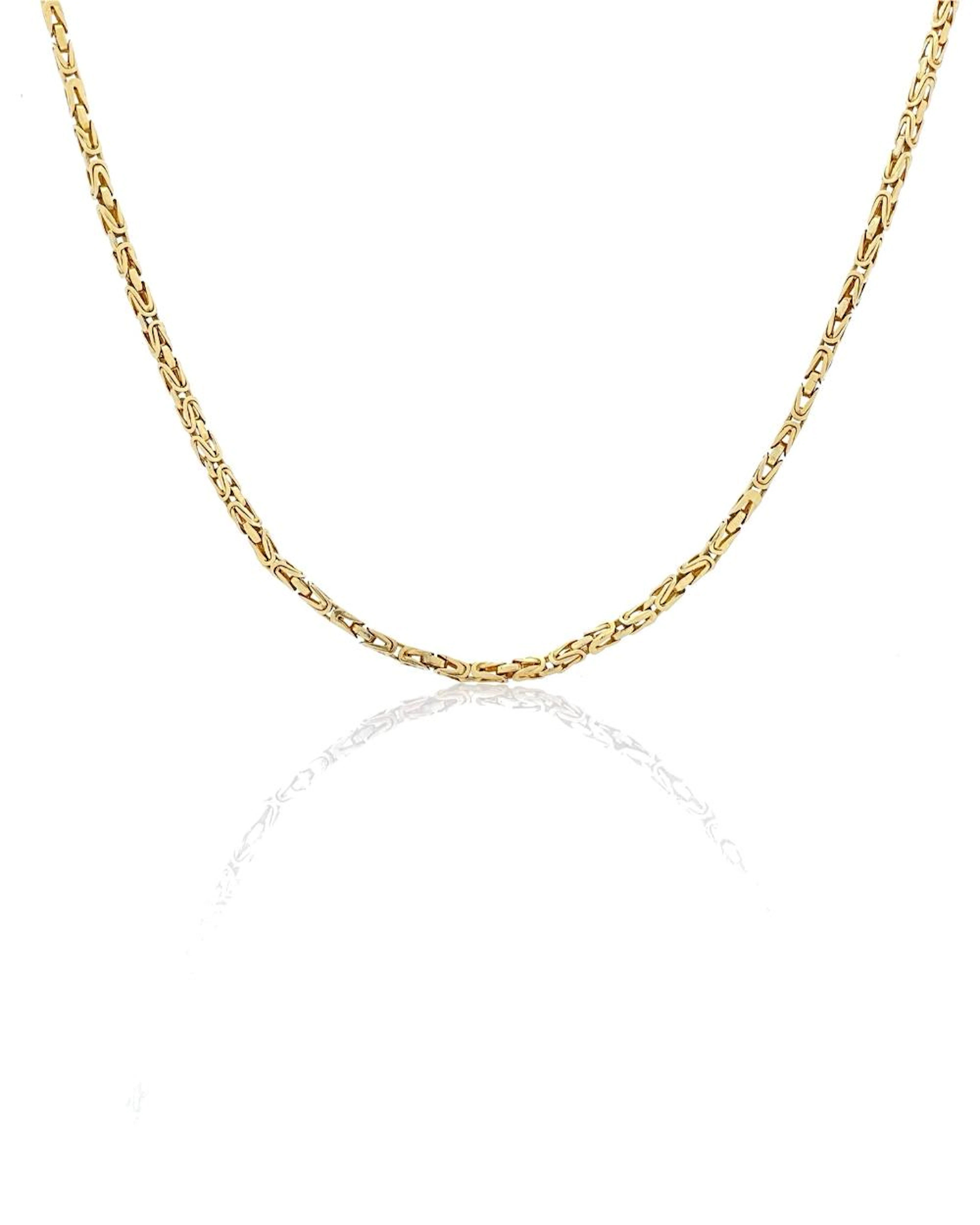 18K YELLOW GOLD BYZANTINE LINK NECKLACE