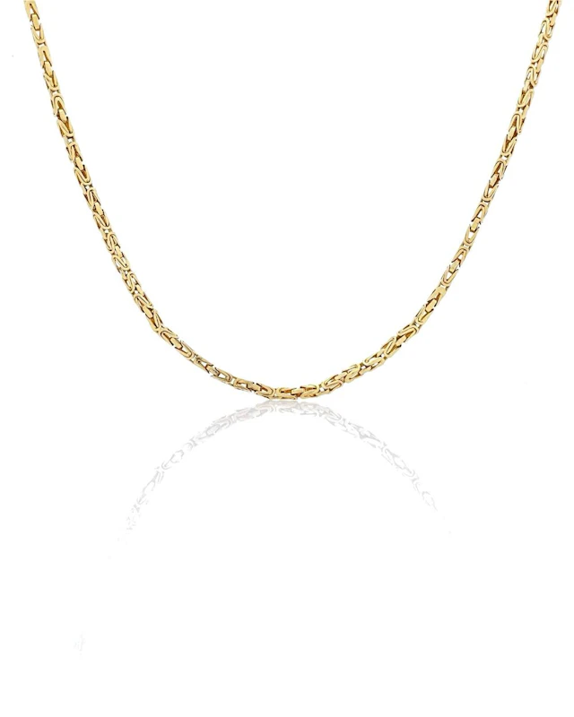 18K YELLOW GOLD BYZANTINE LINK NECKLACE